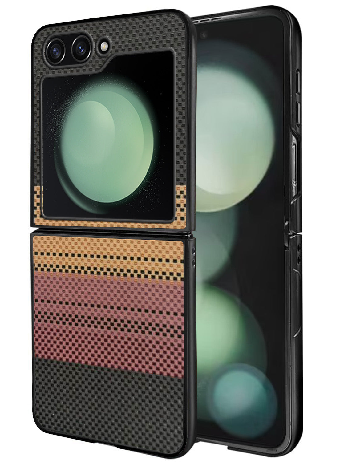 For Samsung Galaxy Z Flip 5 Back Flip Case Cover (Craft Printed Design | Hybrid Texture | Inside Microfiber Cloth)