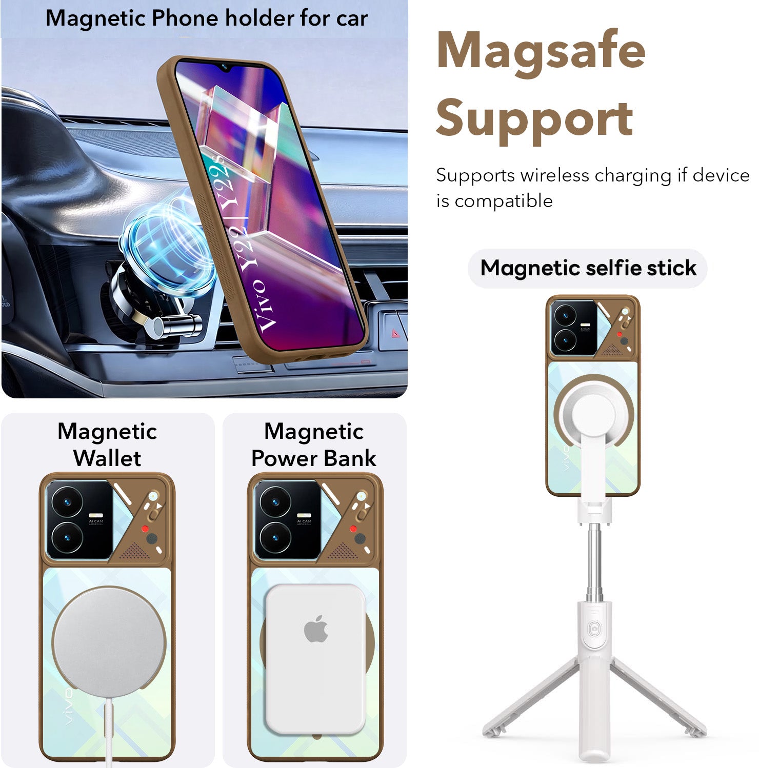 For Vivo Y22 | Vivo Y22s Back Cover Case Lifetime Anti-Yellow Clear (Camera Protection | Side Grip | Wireless MagSafe Compatible)