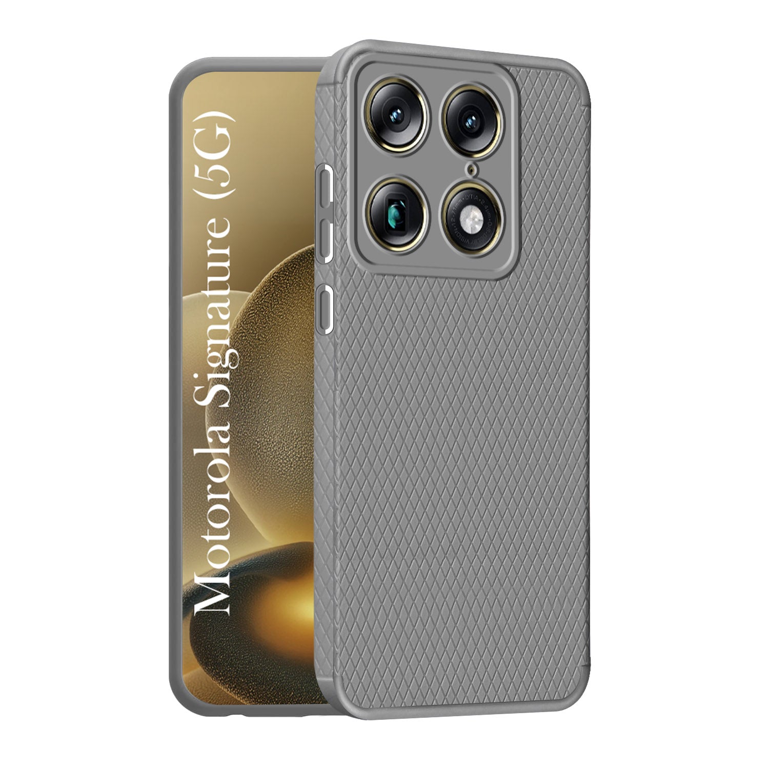 For Motorola Moto Signature 5G Back Cover Case Liquid Silicone (Camera Protection | Side Grip Texture | Soft and Flexible)