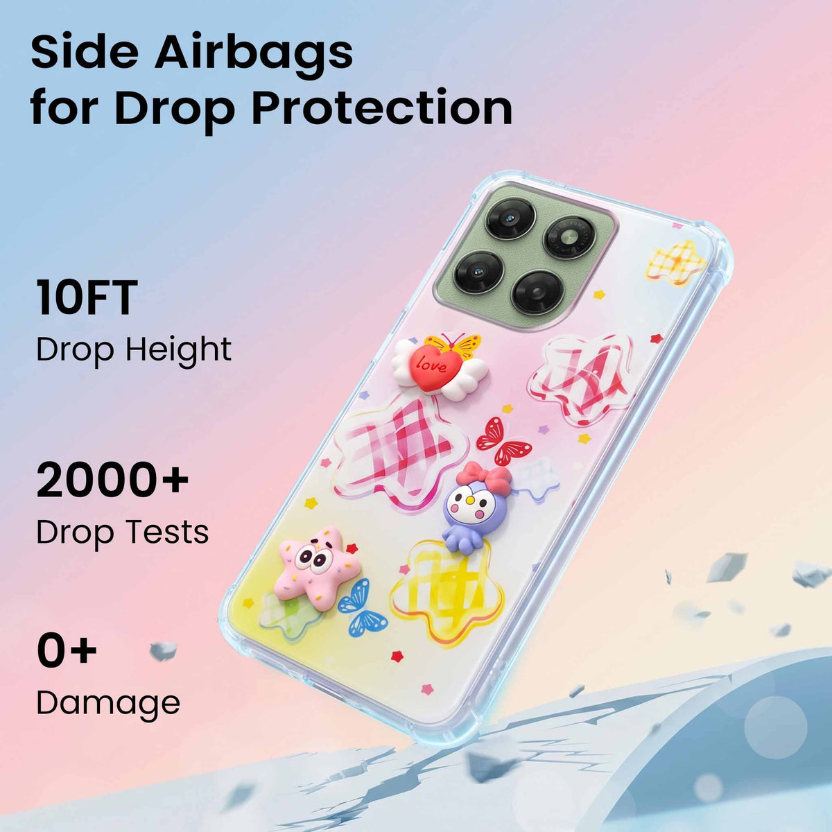 For Motorola Moto G77 Power Back Cover Case (3D Cute Cartoons | Hard Back Side Soft | Matte Premium Finish | HD Printing)