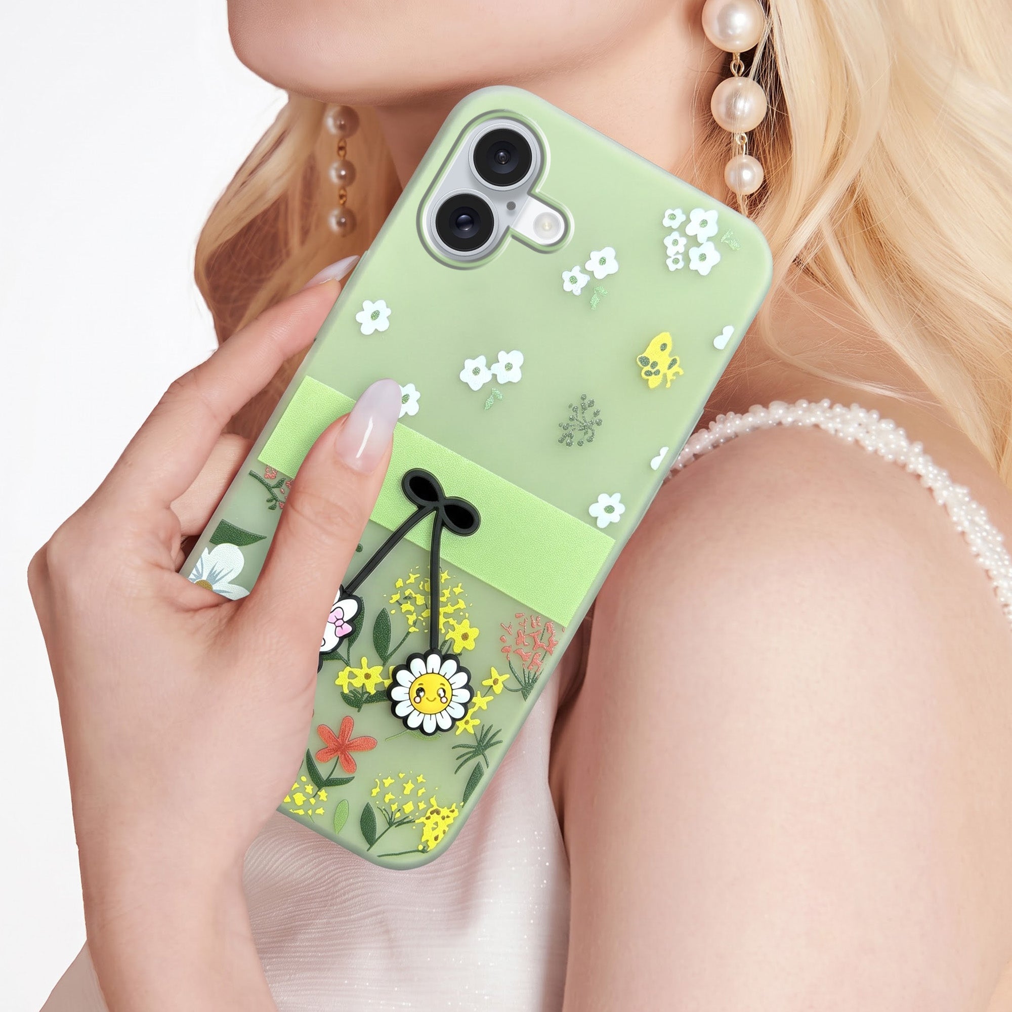 For Apple iPhone 16 Plus Back Cover Case (3D Cute Cartoons | Hard Back Side Soft | Matte Premium Finish | HD Printing)