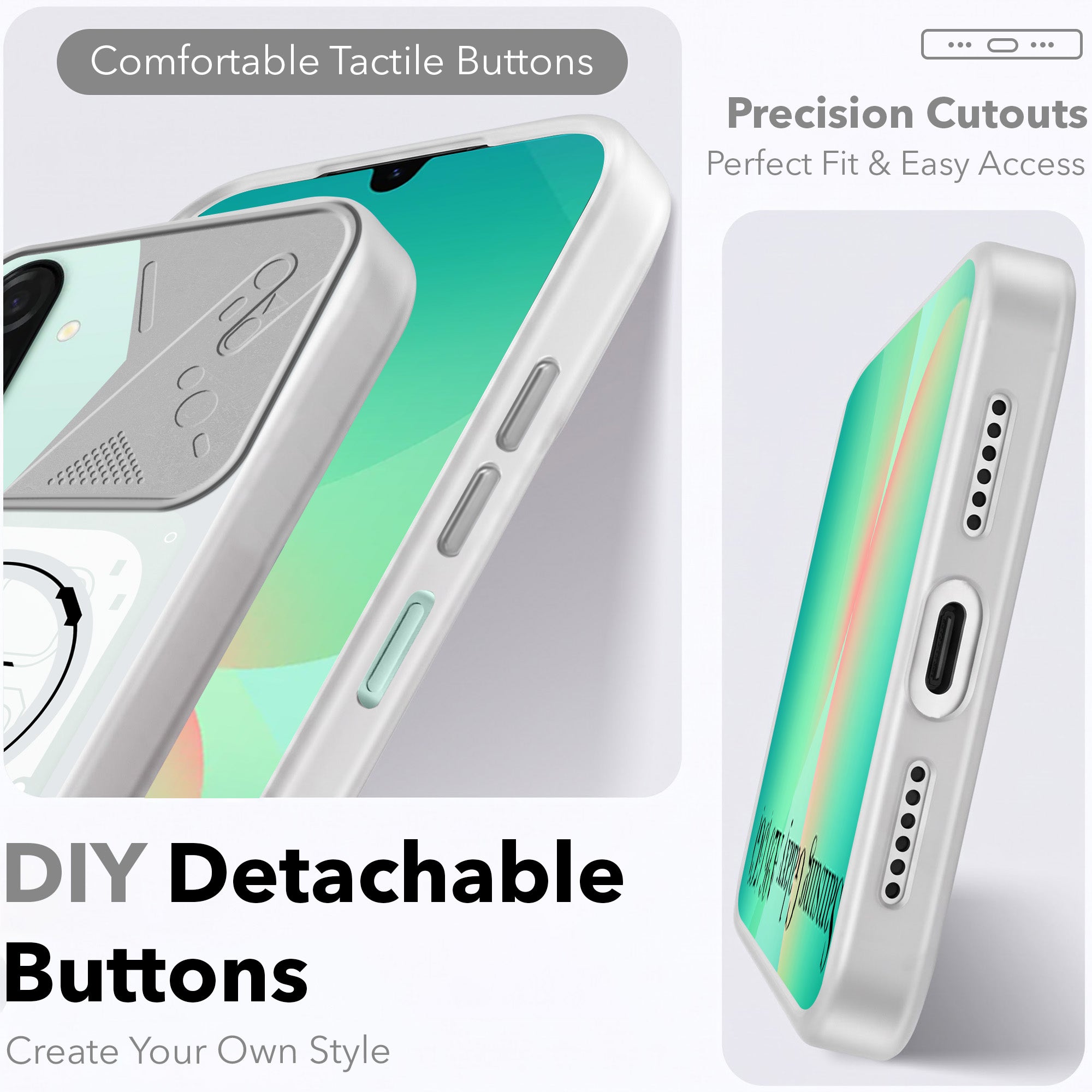 For Samsung Galaxy A26 5G Metallic Back Cover Case (Metallic Camera Protection & Buttons | Translucent Milky Shade | Hard Polycarbonate)