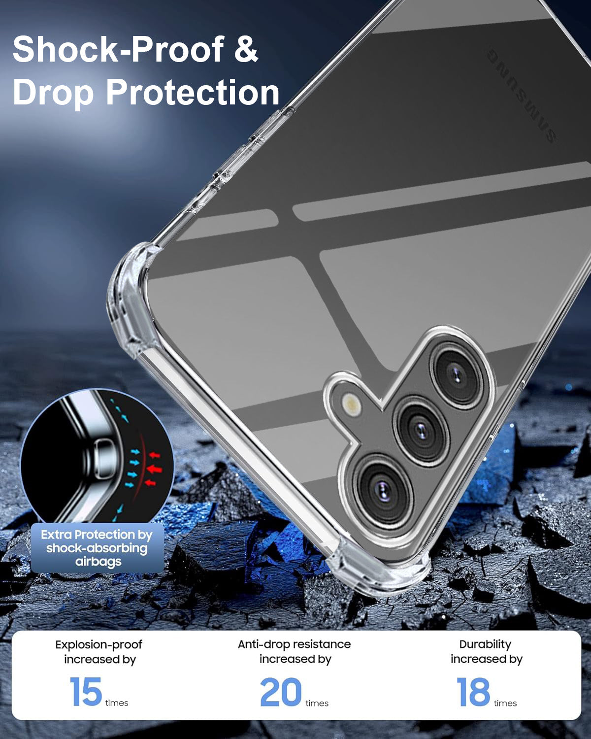 For Samsung Galaxy S24  Back Cover Shockproof Crystal-Clear (Drop & Camera Protection | Hard Polycarbonate)