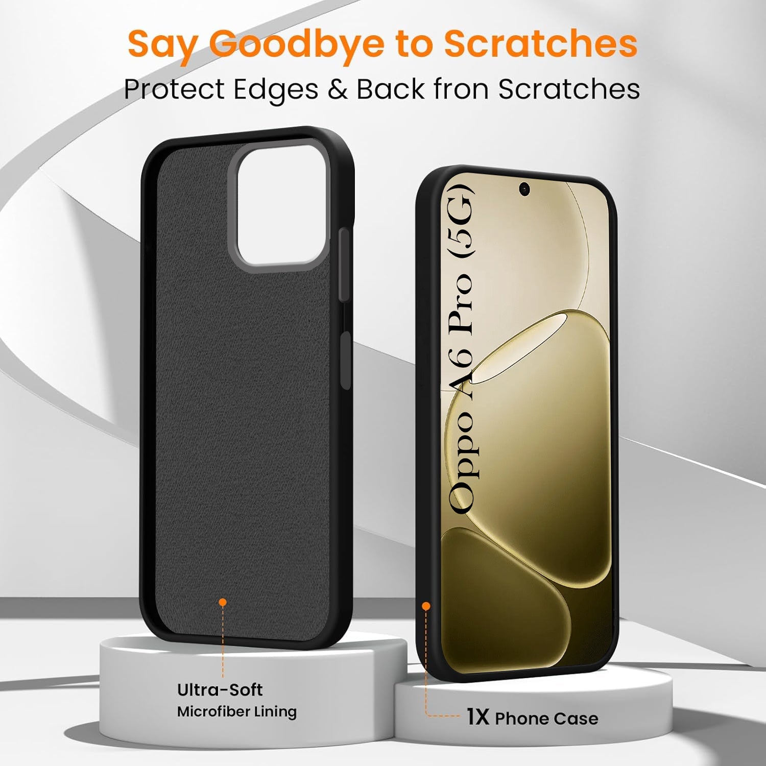 For Oppo A6 Pro Back Cover Case Rubberised (Textured Grip Design | Micro-Fiber Cloth Inside | Slim and Light Weight | Soft Touch and Feel)