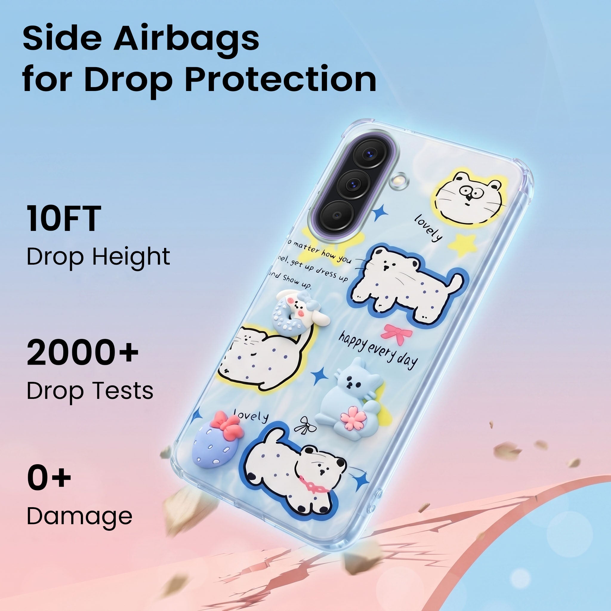 For Samsung Galaxy A37 5G Back Cover Case (3D Cute Cartoons | Hard Back Side Soft | Matte Premium Finish | HD Printing)