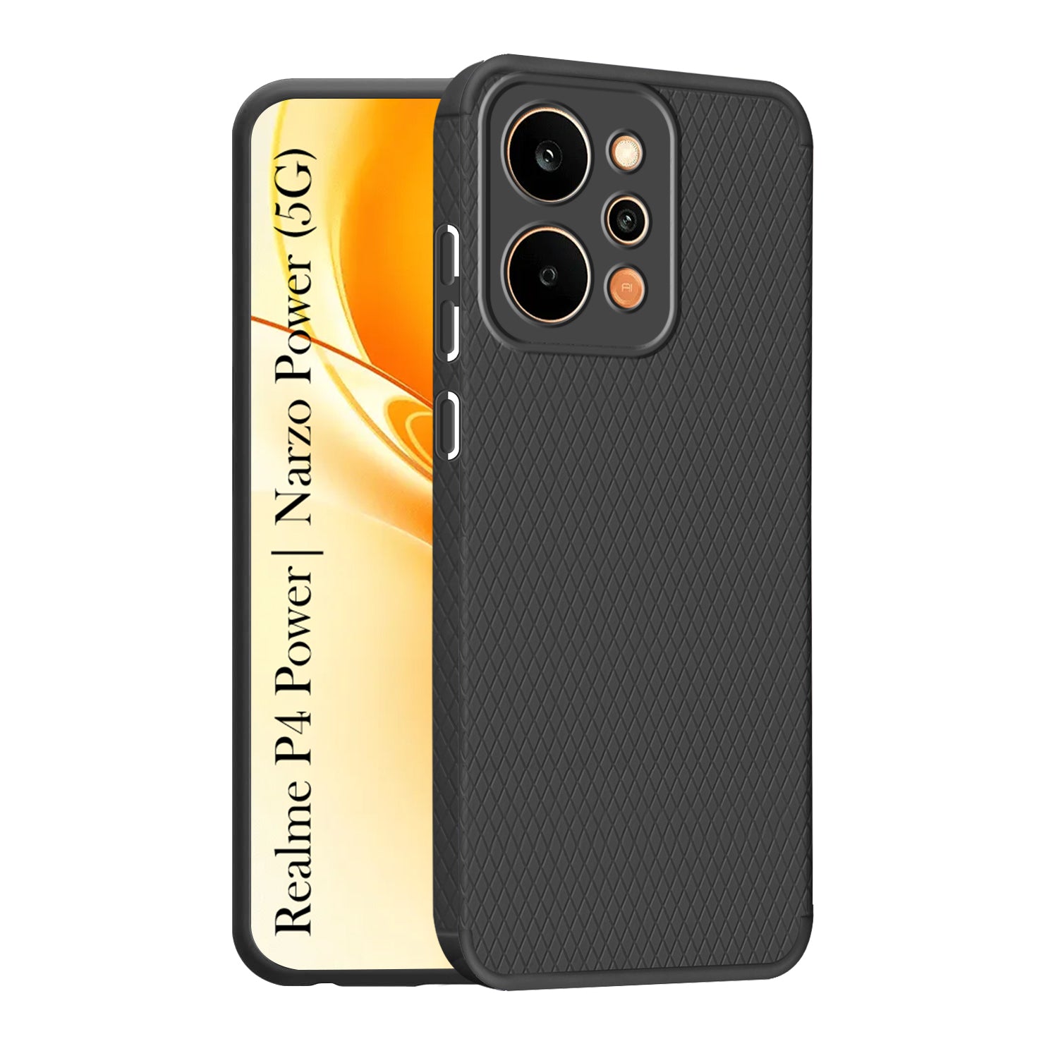 For Realme P4 Power 5G | Realme Narzo Power Back Cover Case Liquid Silicone (Camera Protection | Side Grip Texture | Soft and Flexible)