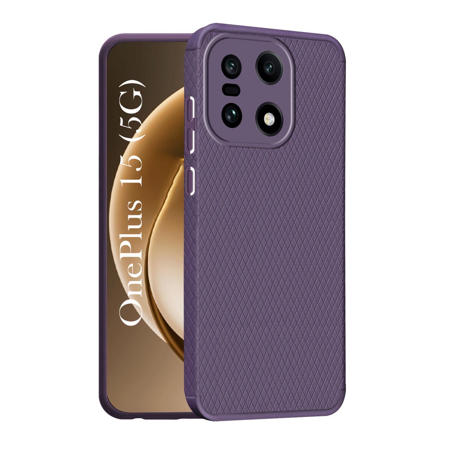 For OnePlus 15 5G Liquid Silicone Back Cover Case (Camera Protection | Side Grip Texture | Soft and Flexible)