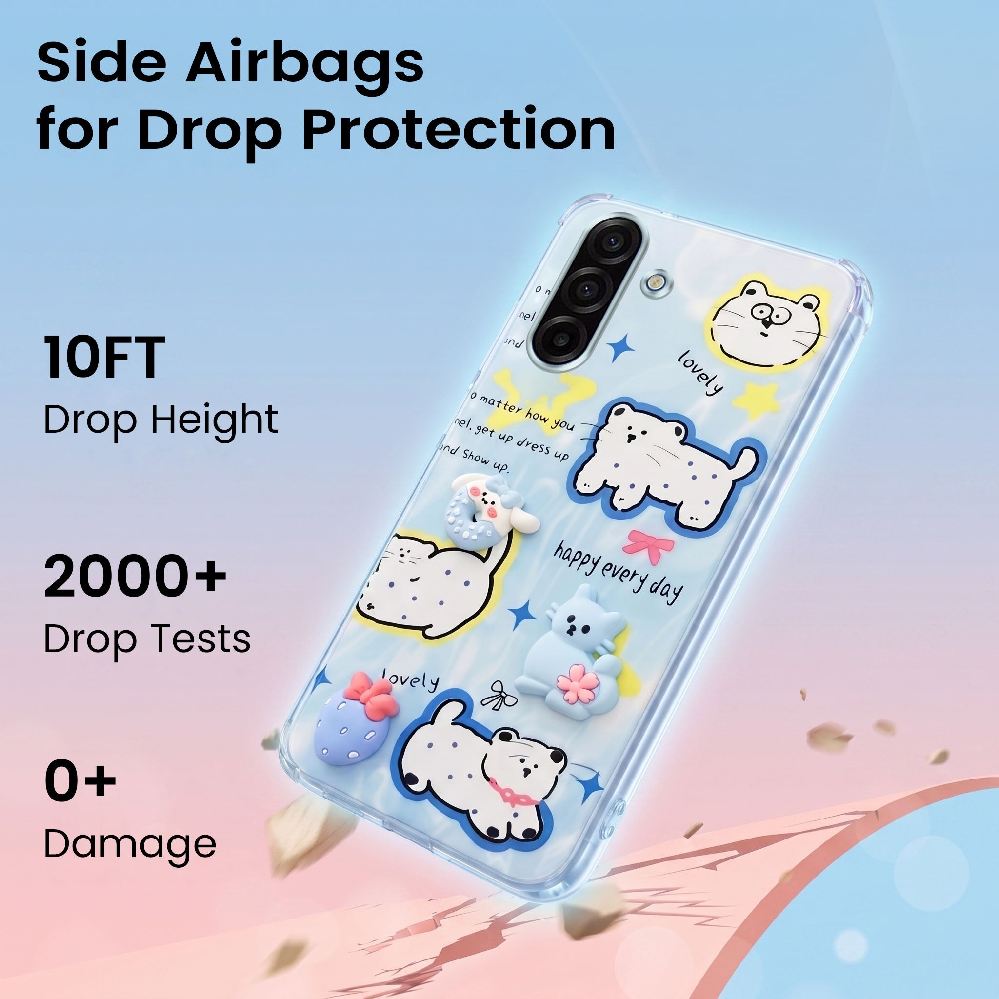 For Samsung Galaxy A17 | Samsung F17 | Samsung M17 5G Back Cover Case (3D Cute Cartoons | Hard Back Side Soft | Matte Premium Finish | HD Printing)