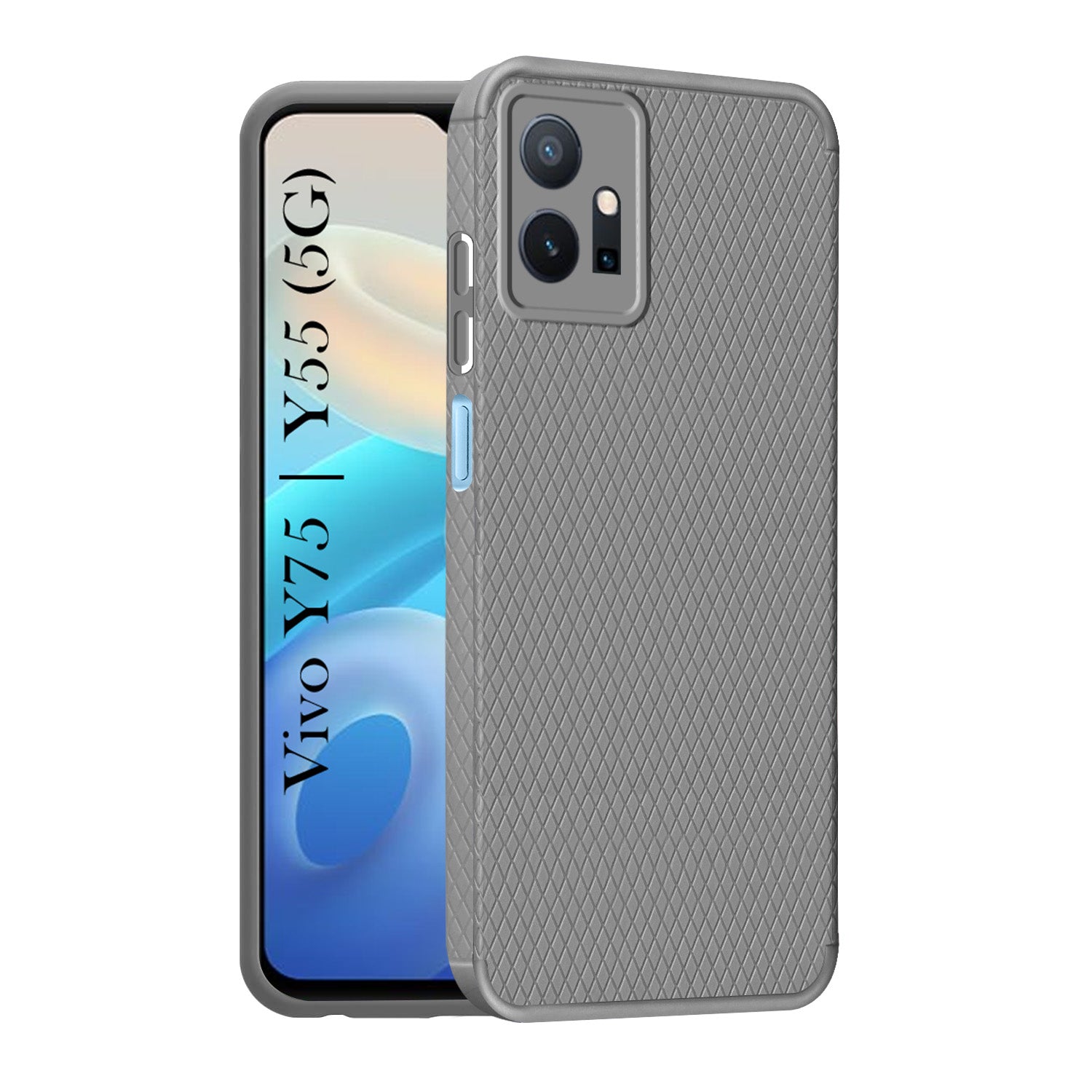 For Vivo Y75 5G | Y55 5G Back Cover Case (Liquid Silicone | Side Grip | Camera Protection)