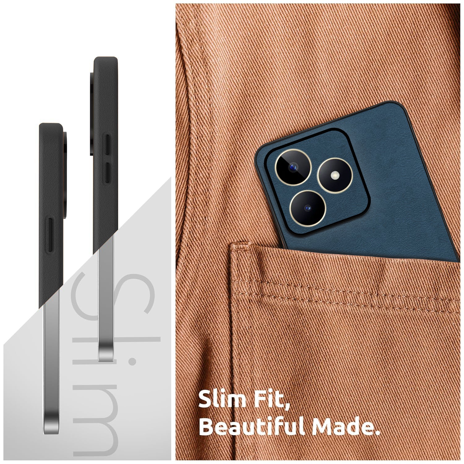 For Realme C53 Back Cover Case (Professional Vegan Leather | Camera Protection | Slim & Soft)