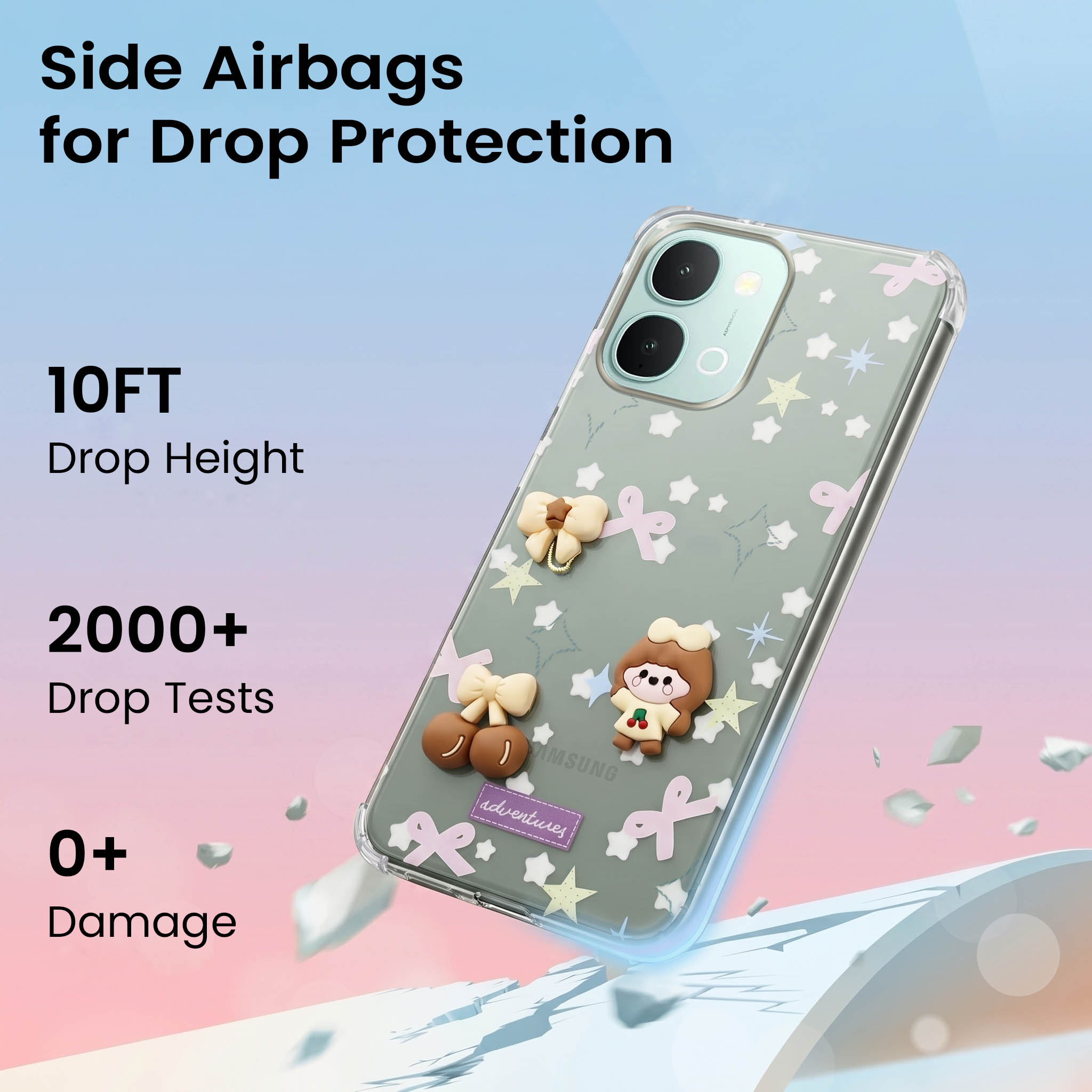 For Vivo iQOO Z11x 5G Back Cover Case (3D Cute Cartoons | Hard Back Side Soft | Matte Premium Finish | HD Printing)