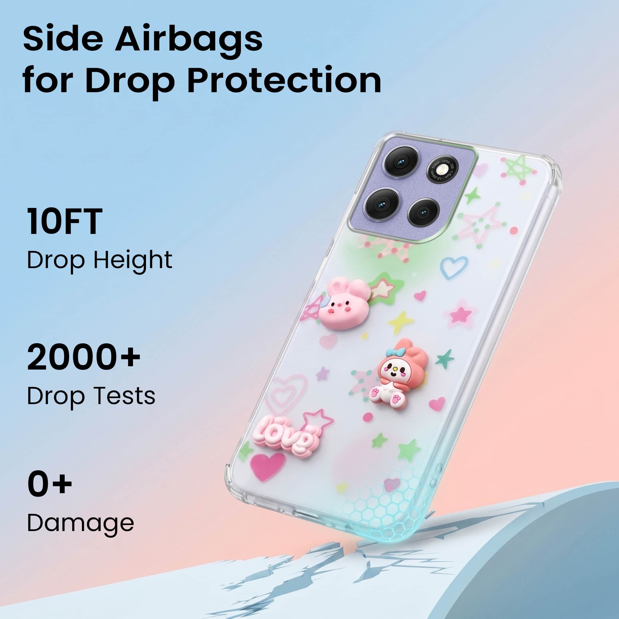 For Motorola Moto G86 Power Back Cover Case (3D Cute Cartoons | Hard Back Side Soft | Matte Premium Finish | HD Printing)