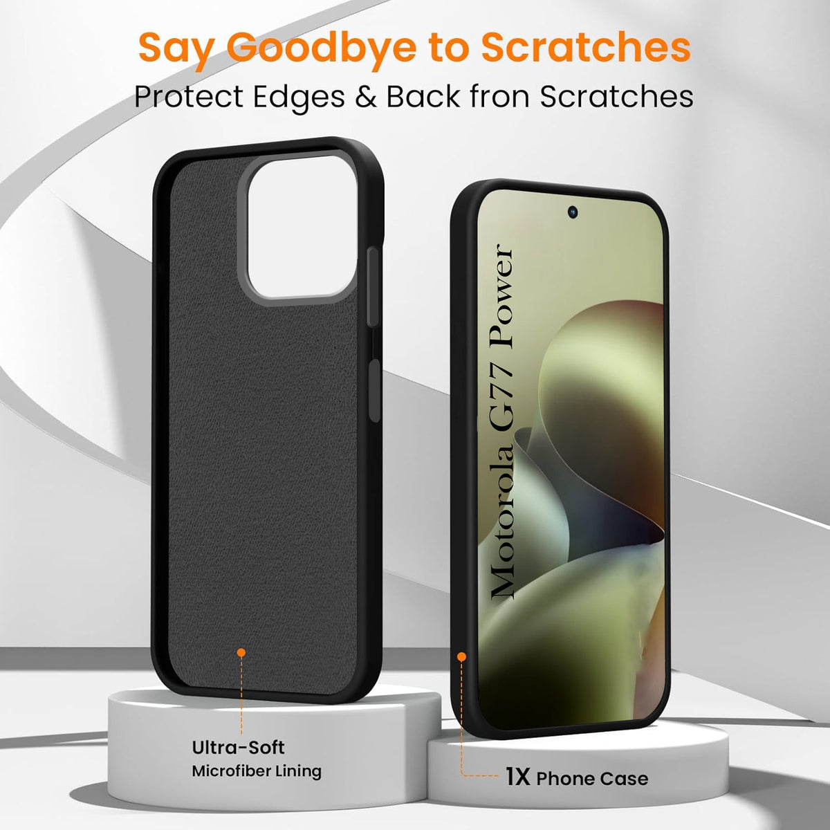 For Motorola Moto G77 Power Back Cover Case Rubberised (Textured Grip Design| Micro-Fiber Cloth Inside | Slim and Light Weight | Soft Touch and Feel)