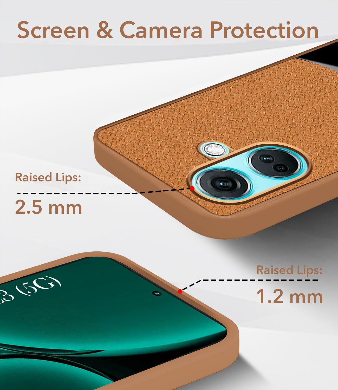 For OnePlus Nord CE 3 Back Cover Case (Elegant PU Leather Finish | Premium Minimalist Professional | Camera Protection Bump)