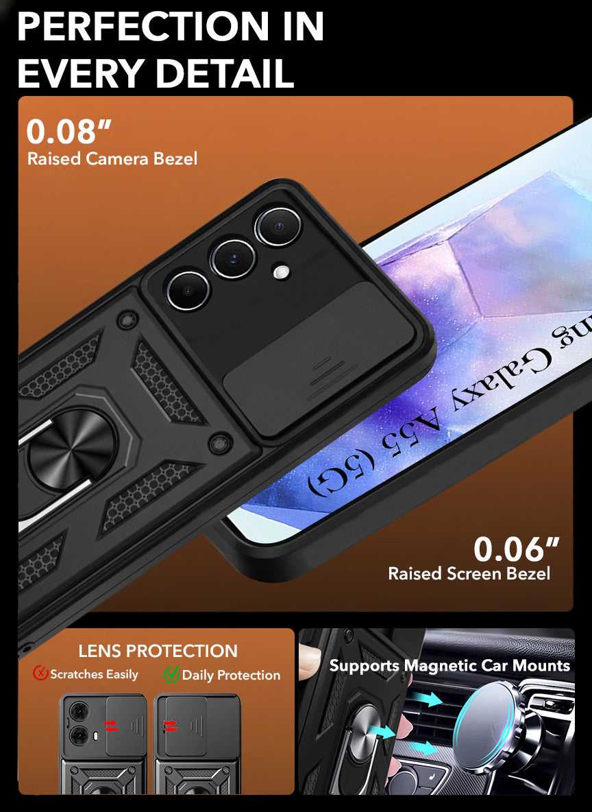 For Samsung Galaxy A55 5G Back Cover Case (Hybrid Dual Armor Polycarbonate)