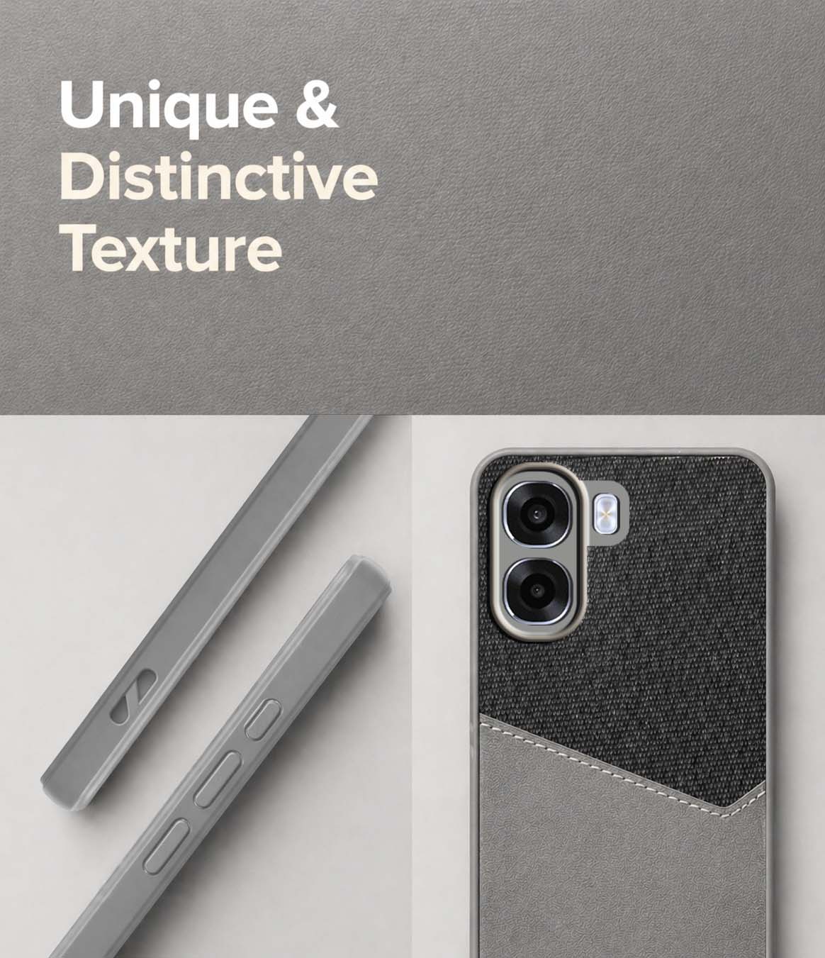 For Oppo K14x 5G Back Cover Case (Dual PU Leather Stitch | Professional Minimalist | Soft and Flexible)