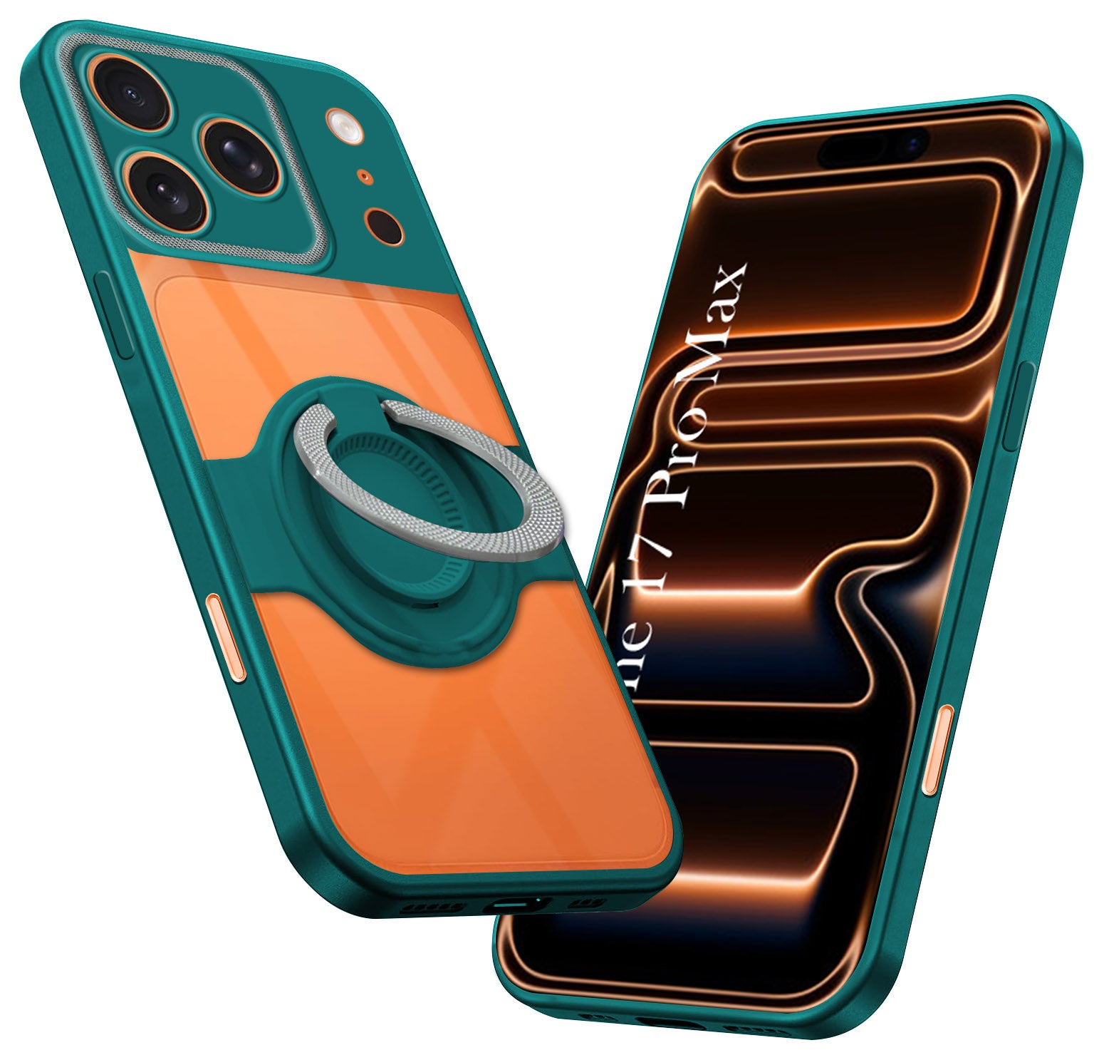 For Apple iPhone 17 Pro Max Back Cover Case with stand (Built-in Ring Holder Kickstand | Lifetime Anti Yellow | Camera Protection)