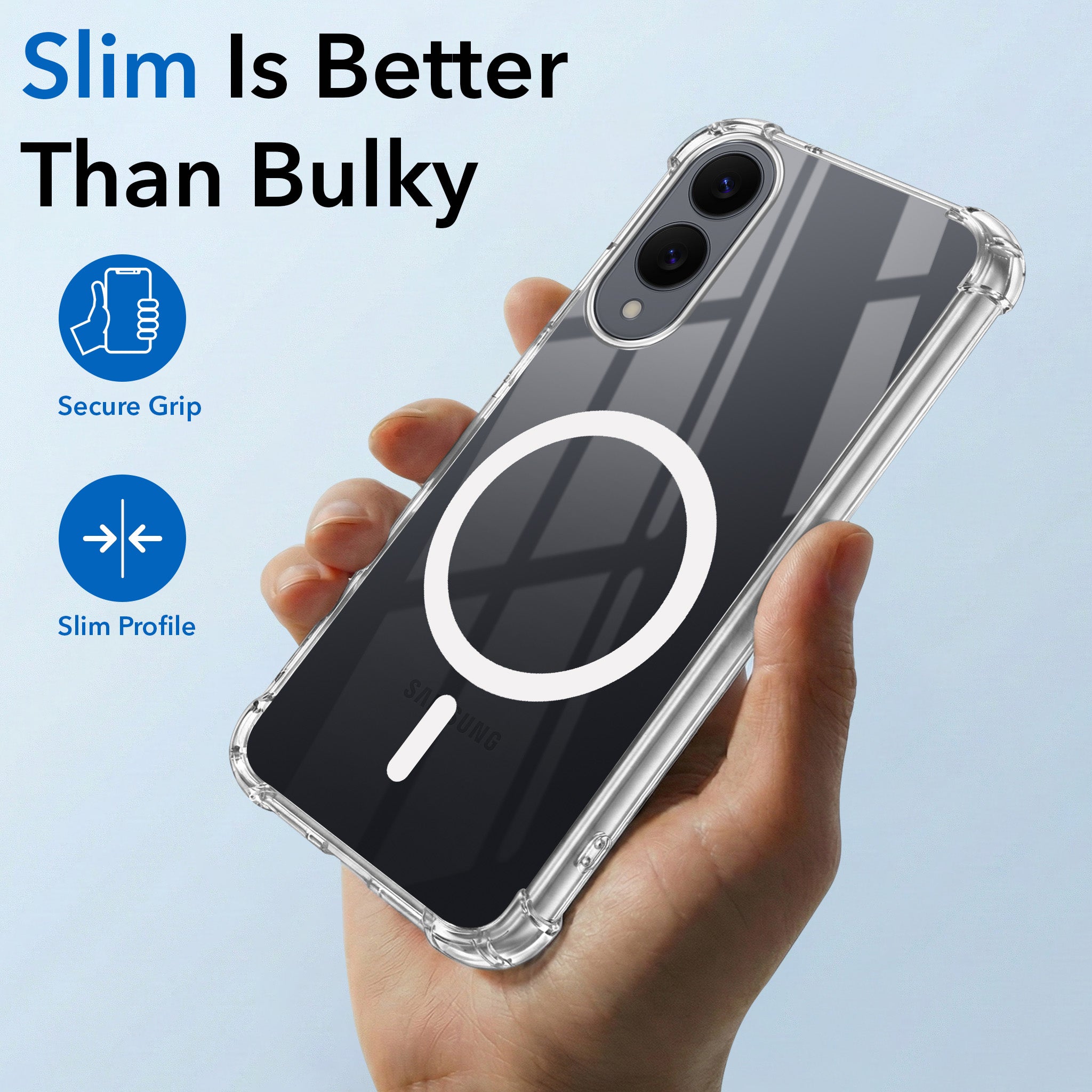 For Samsung Galaxy S25 Edge Back Cover Shockproof Crystal-Clear (Magsafe Wireless Support | Drop & Camera Protection | Hard Polycarbonate)