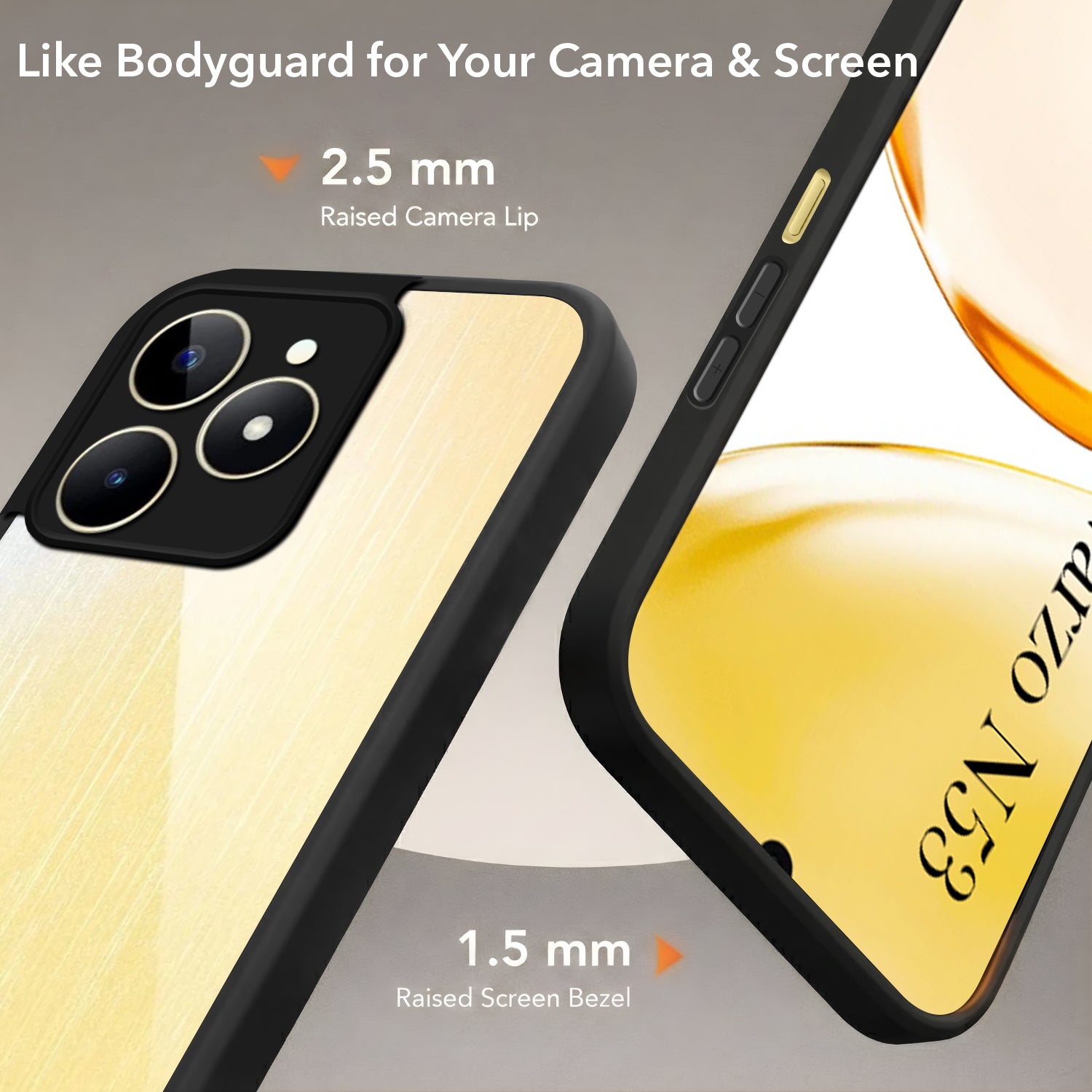 For Realme Narzo N53 Back Cover Case (Built-in Stand | Lifetime Anti Yellow | Kickstand Shockproof | Camera Protection | MagSafe Compatible)