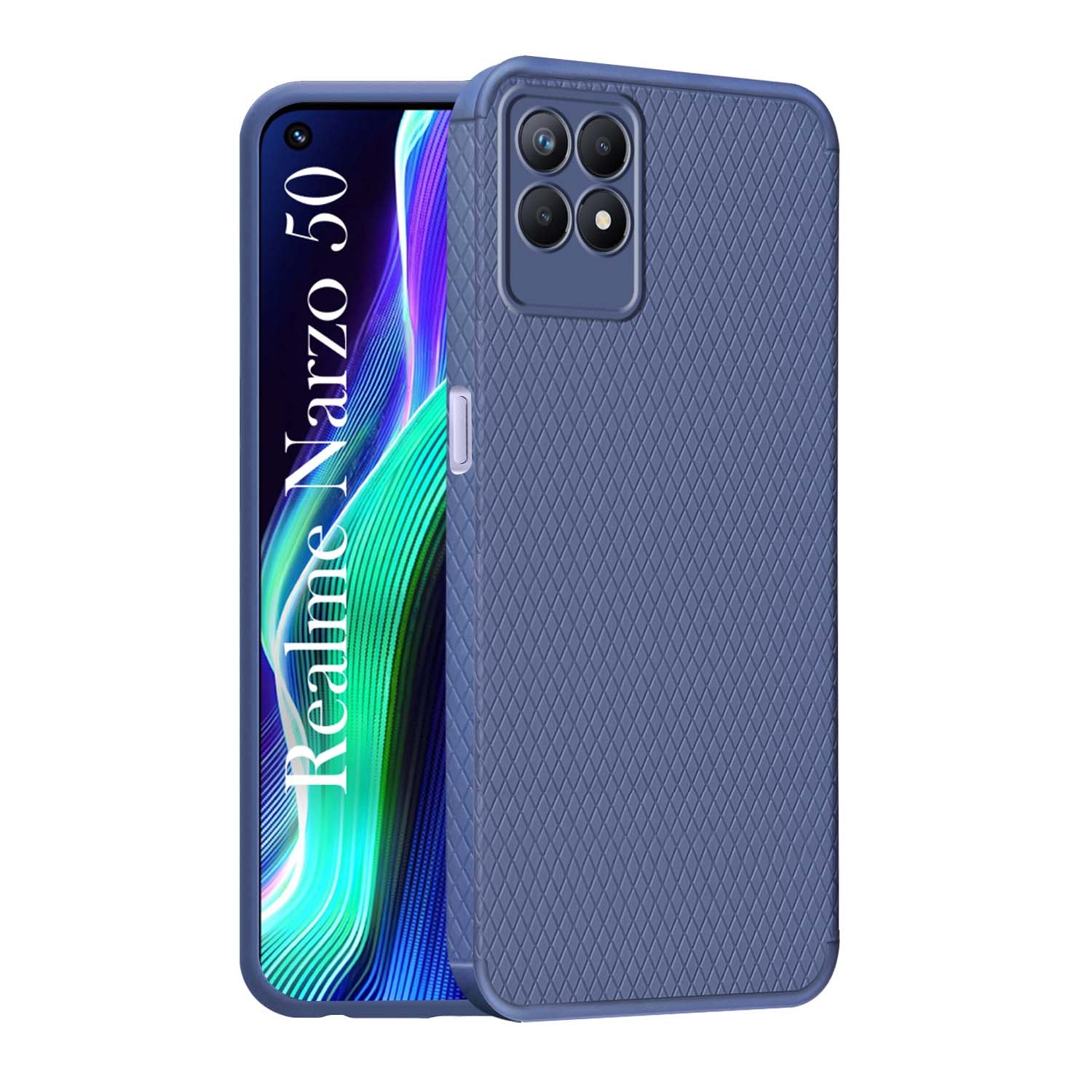 For Realme Narzo 50 Back Cover Case (Liquid Silicone | Side Grip | Camera Protection)