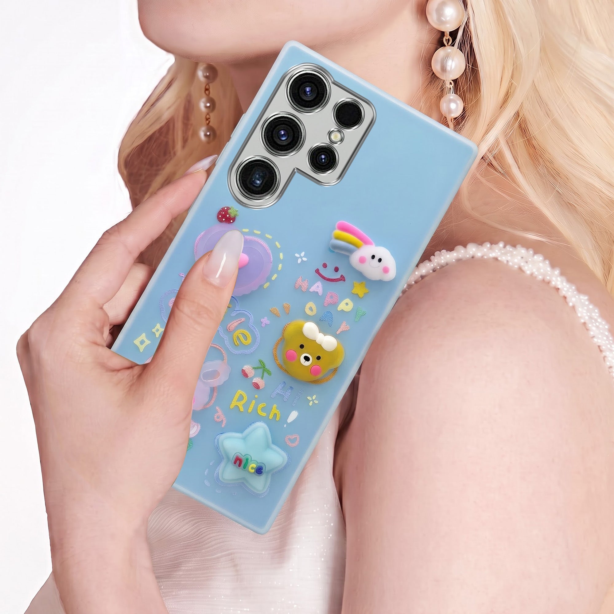 For Samsung Galaxy S23 Ultra Back Cover Case (3D Cute Cartoons | Hard Back Side Soft | Matte Premium Finish | HD Printing)
