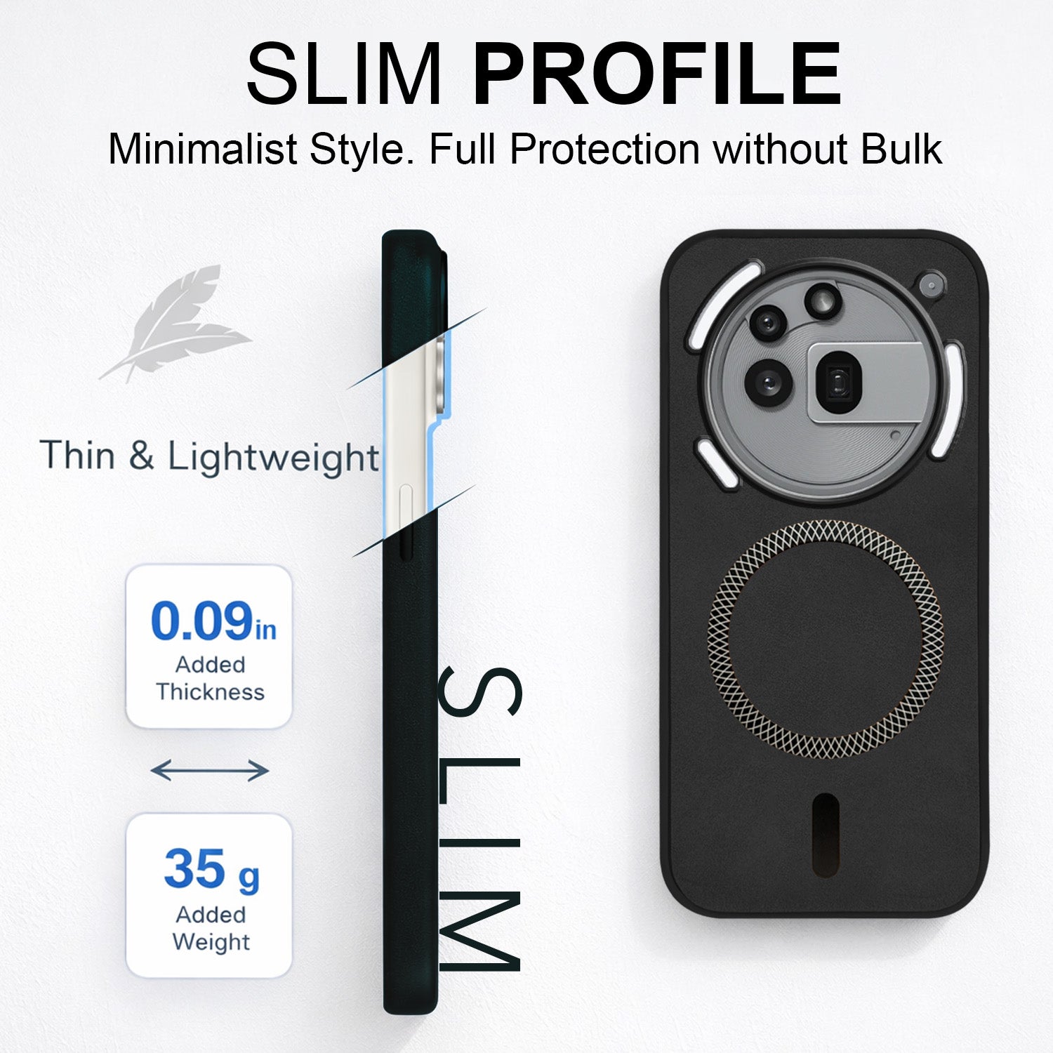 For Nothing Phone 3A Pro 5G Back Cover Case Leather Finish (MagSafe Compatible Wireless Charging | Soft Touch | Camera Bump Protection)