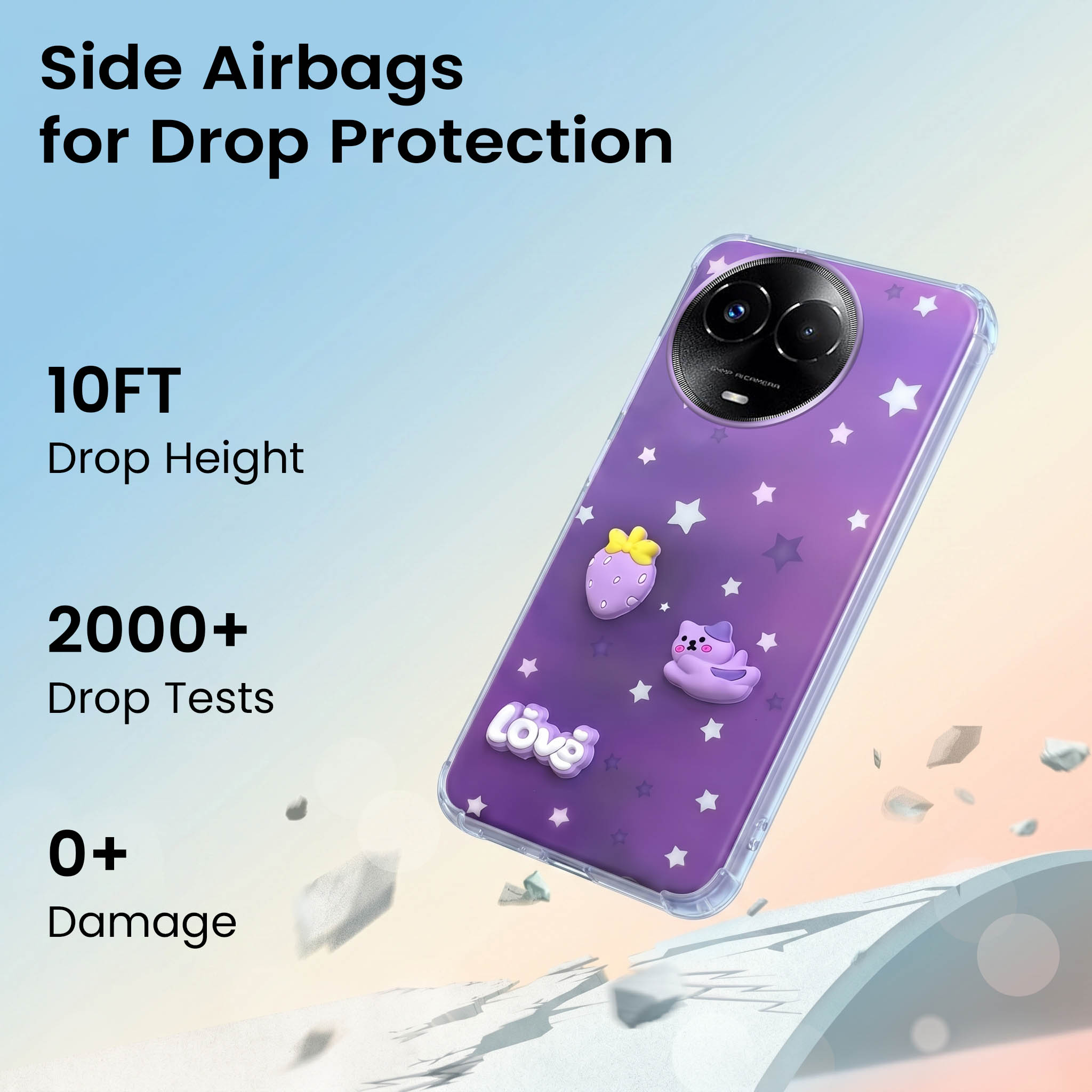 For Realme 11 5G | Realme 11x 5G Back Cover Case (3D Cute Cartoons | Hard Back Side Soft | Matte Premium Finish | HD Printing)