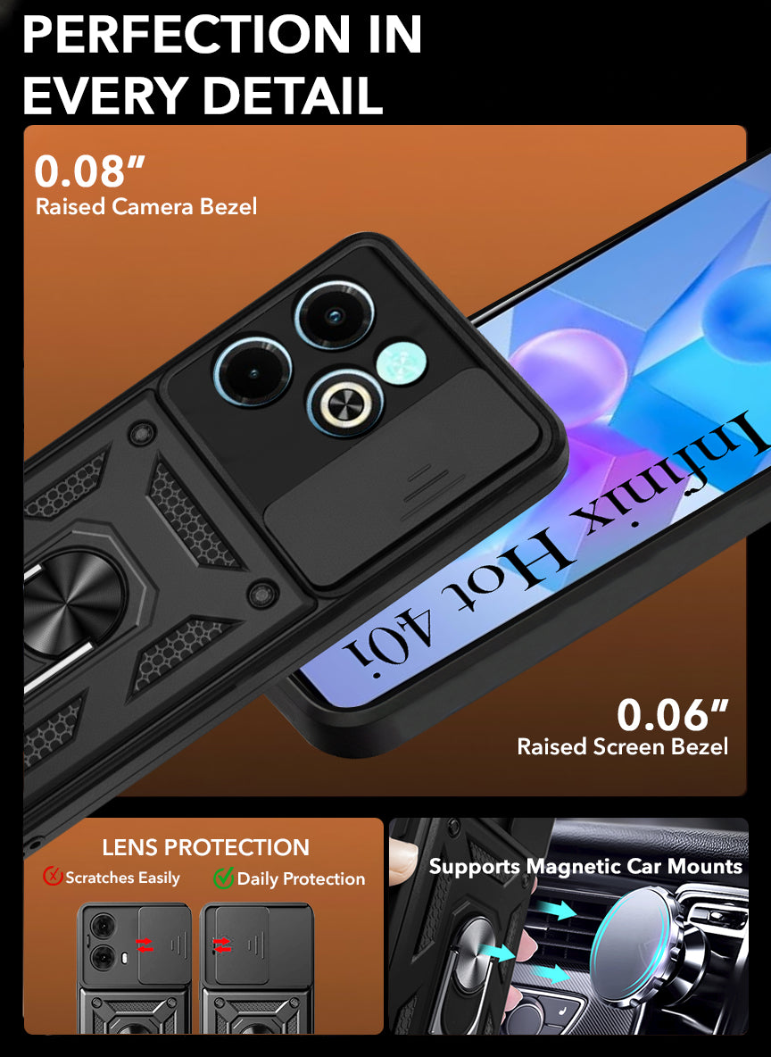 For Infinix Hot 40i Back Cover Case (Hybrid Dual Armor Polycarbonate)