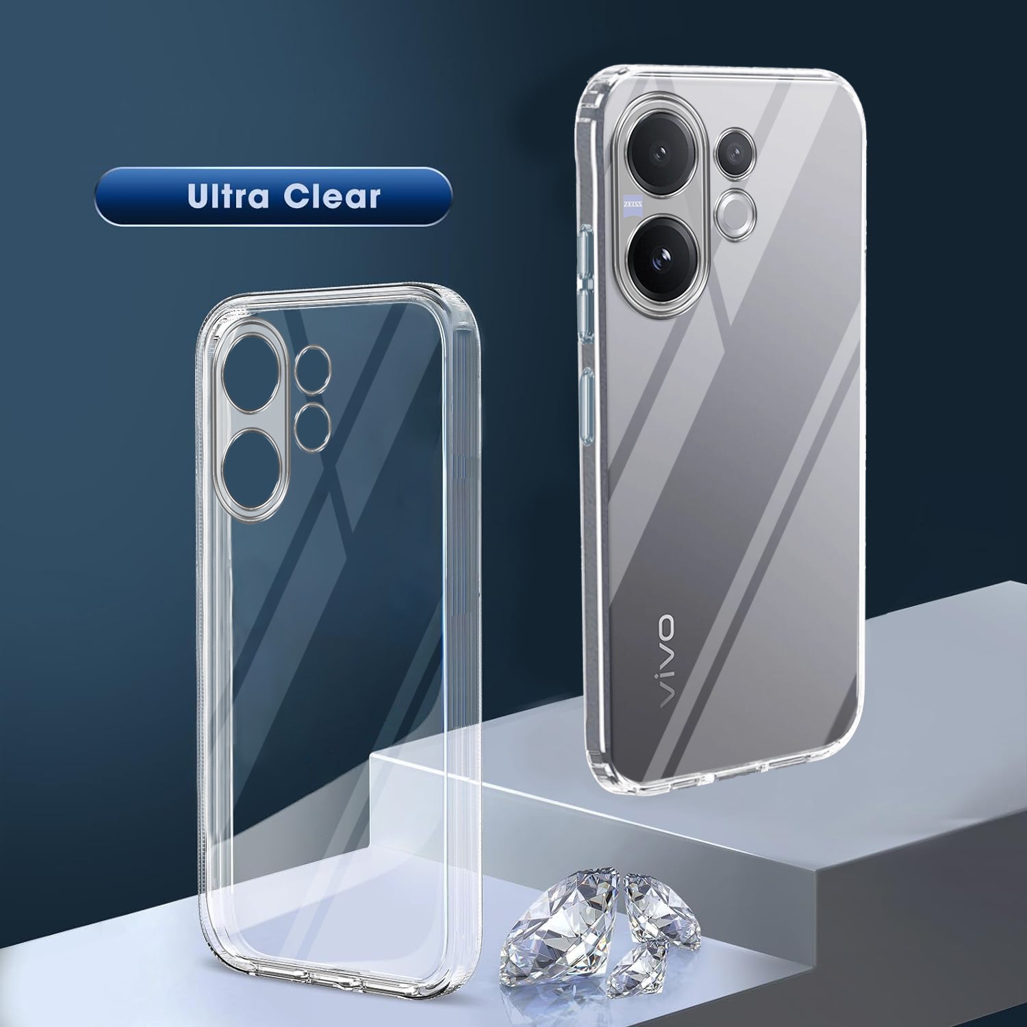 For Vivo V60 | Vivo T4 Pro Back Cover Case Silicone (Clear Shockproof Case with Camera Protection | Soft and Flexible | Transparent)