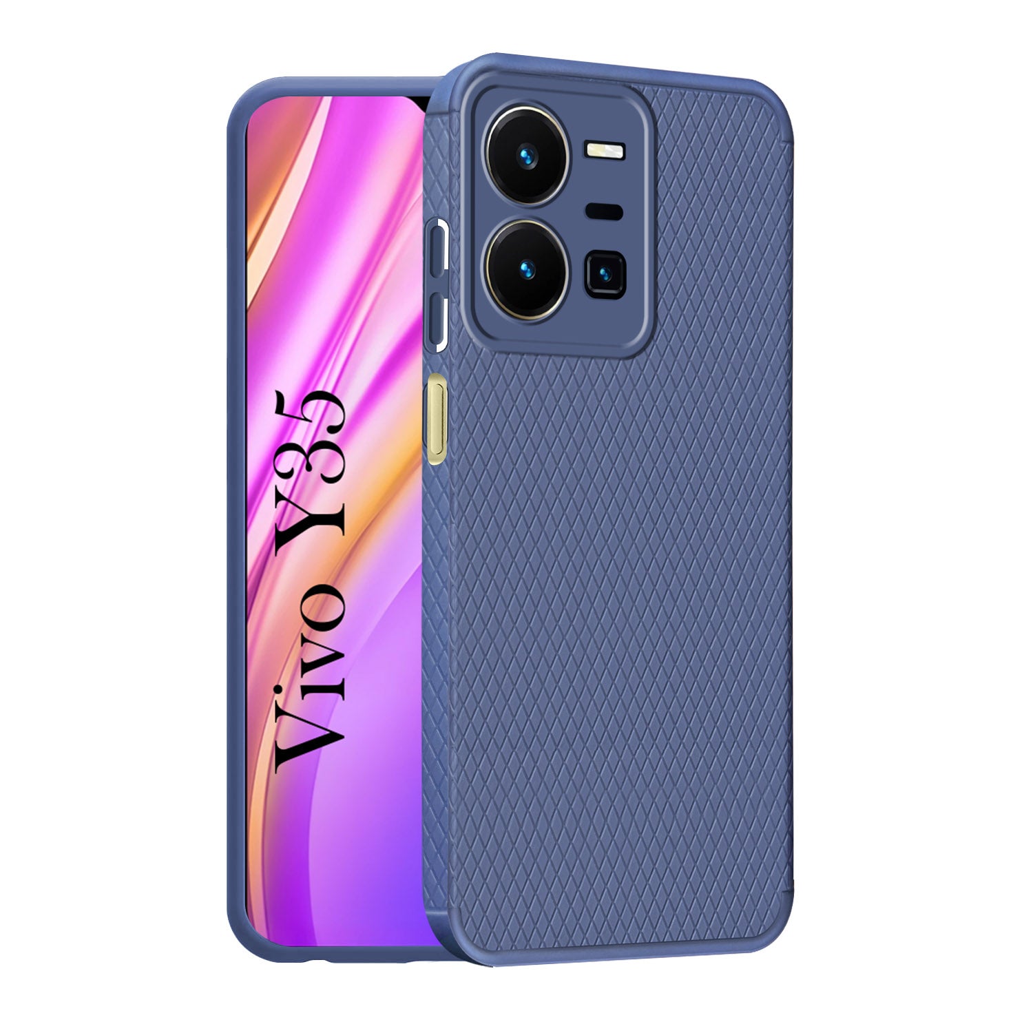 For Vivo Y35 Back Cover Case Liquid Silicone (Camera Protection | Side Grip Texture | Soft and Flexible)