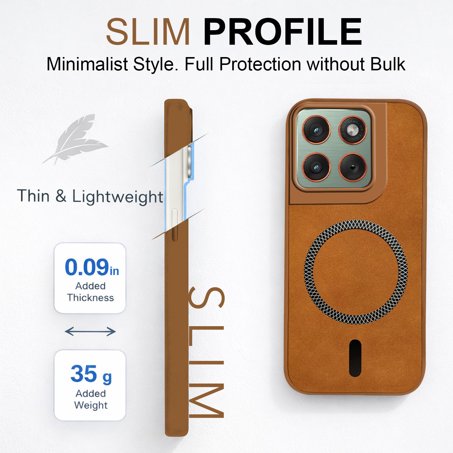 For Motorola Moto Edge 70 Back Case Cove Leather Finish (MagSafe Compatible Wireless Charging | Soft Touch | Camera Bump Protection)