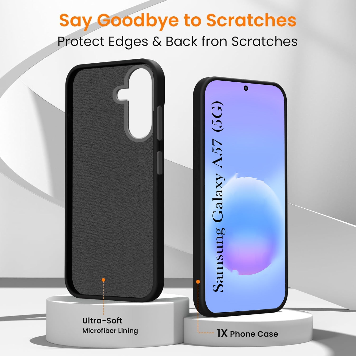 For Samsung Galaxy A57 5G Back Cover Case Rubberised (Textured Grip Design | Micro-Fiber Cloth Inside | Slim and Light Weight | Soft Touch and Feel)