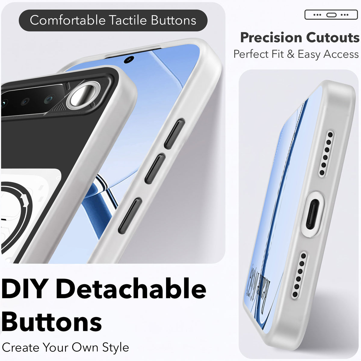 For Realme 16 Metallic Back Cover Case (Metallic Camera Protection & Buttons | Translucent Milky Shade | Hard Polycarbonate)