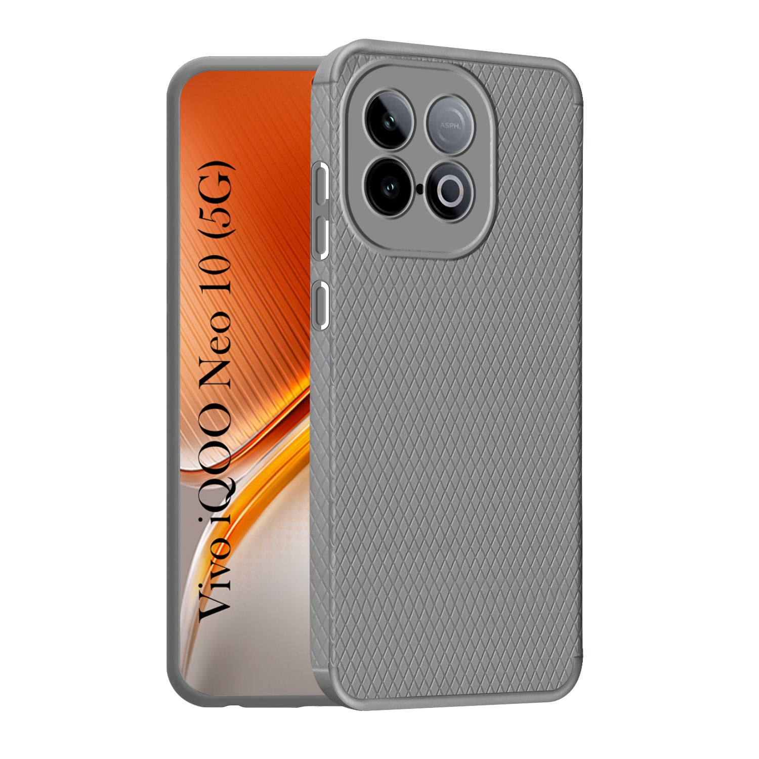 For Vivo iQOO Neo 10 Liquid Silicone Back Cover Case (Camera Protection | Side Grip Texture | Soft and Flexible)