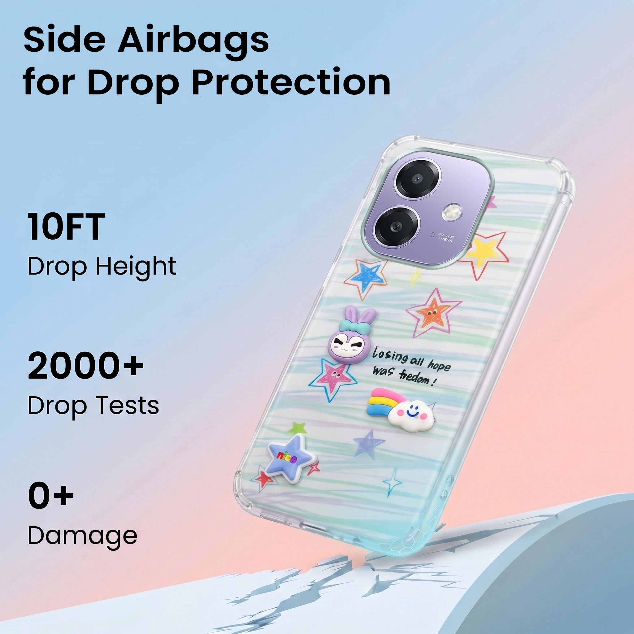 For Oppo A3X (4G/5G) | Oppo A3 5G Back Cover Case (3D Cute Cartoons | Hard Back Side Soft | Matte Premium Finish | HD Printing)
