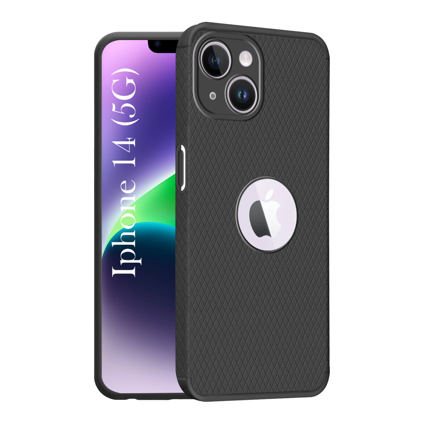 For Apple iPhone 14 Back Cover Case Liquid Silicone (Camera Protection | Side Grip Texture | Soft and Flexible)