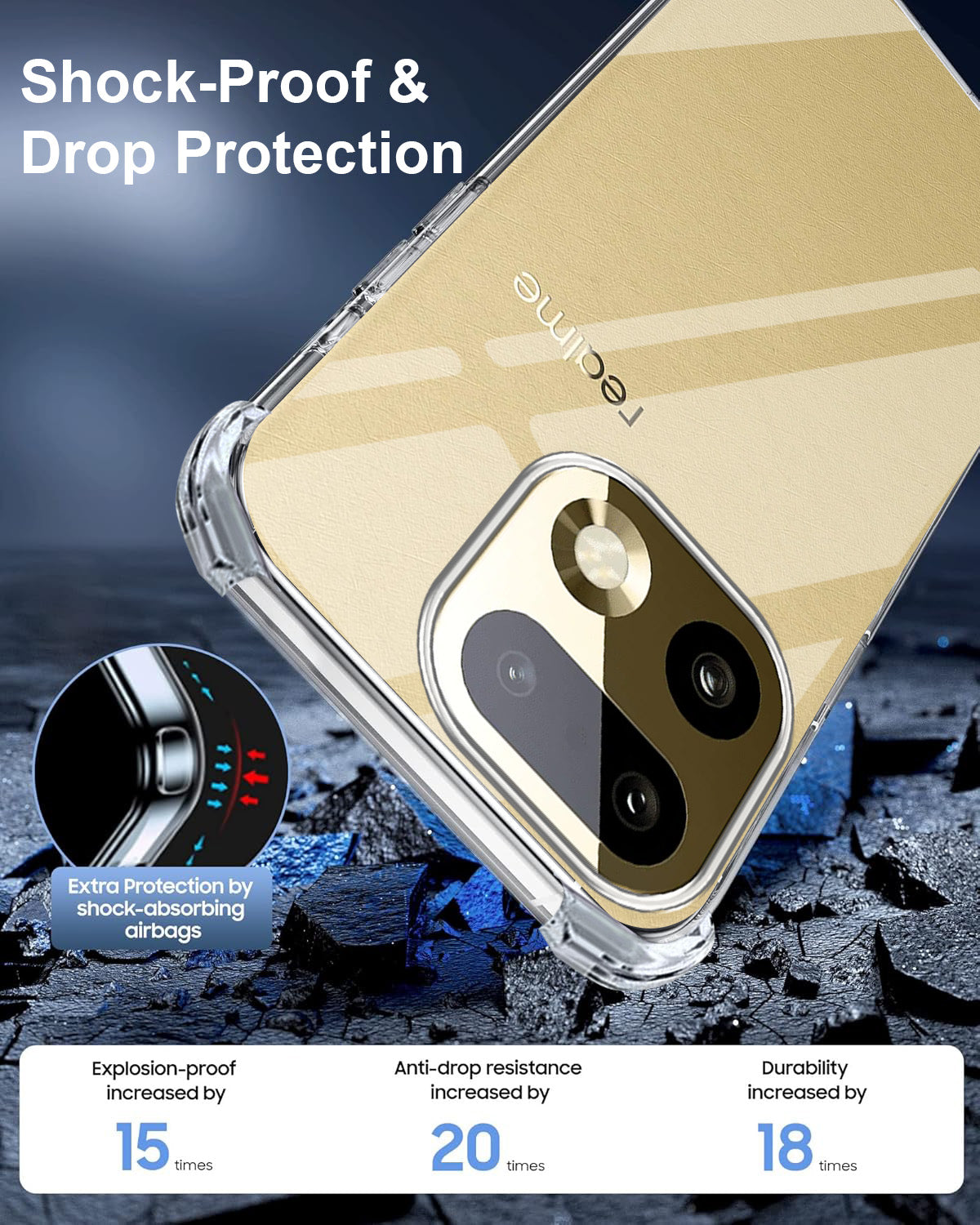 For Realme 16 Pro Plus 5G Back Cover Shockproof Crystal-Clear (Drop & Camera Protection | Hard Polycarbonate)
