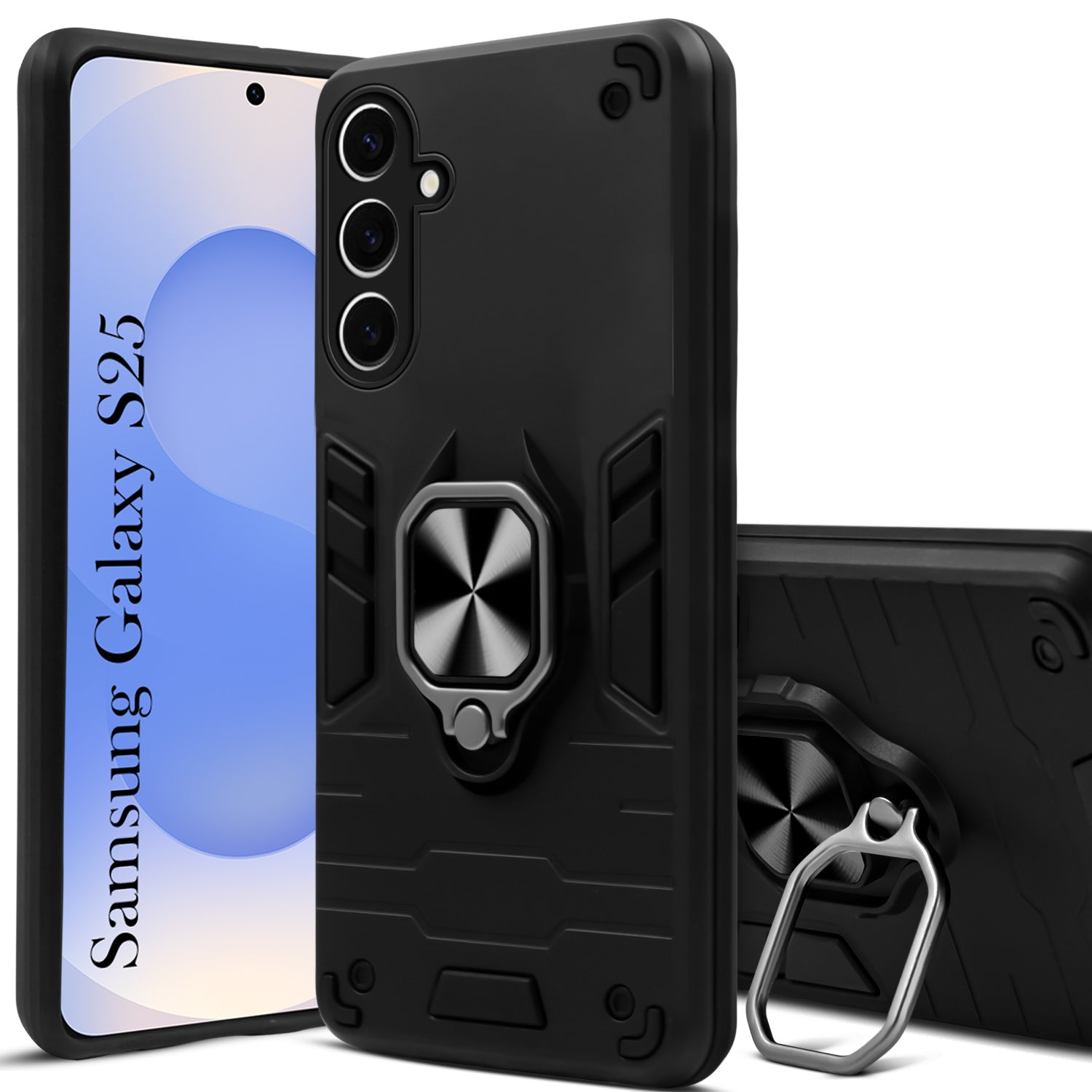 For Samsung Galaxy S25 Back Cover Case (Shockproof Polycarbonate Dual Layer Hybrid Armor)
