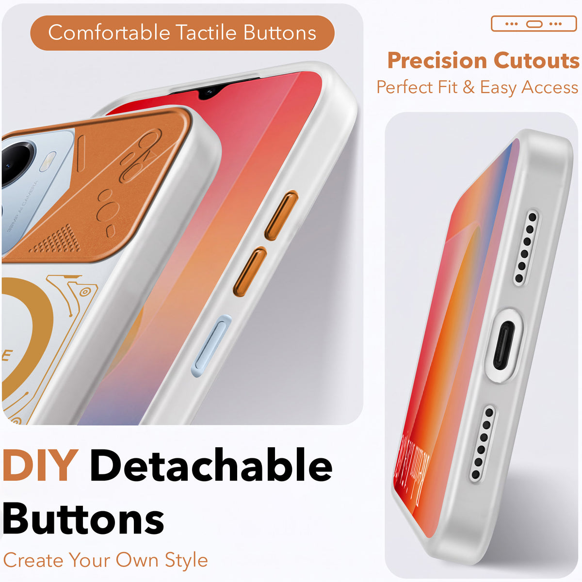 For Redmi 15A 5G Metallic Back Cover Case (Metallic Camera Protection & Buttons | Translucent Milky Shade | Hard Polycarbonate)