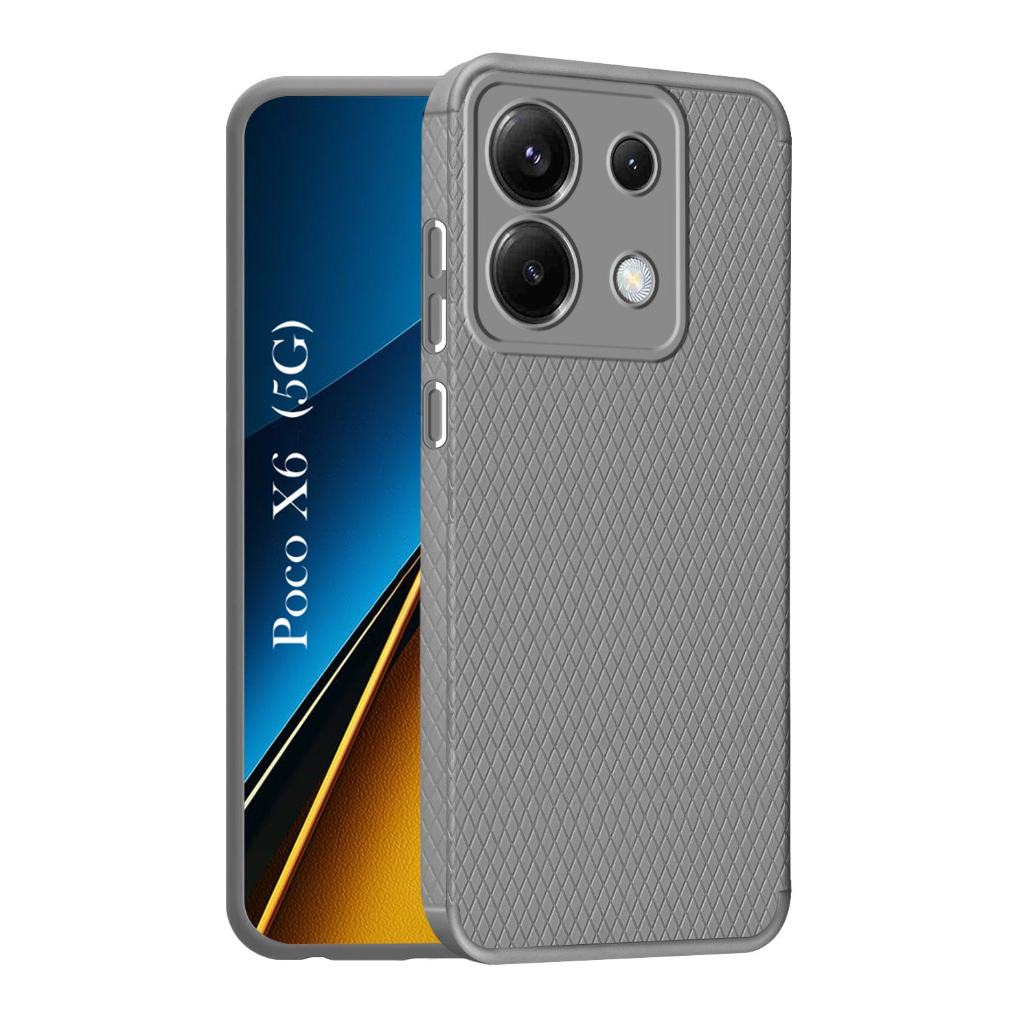 For Poco X6 5G Back Cover Case (Liquid Silicone | Side Grip | Camera Protection)