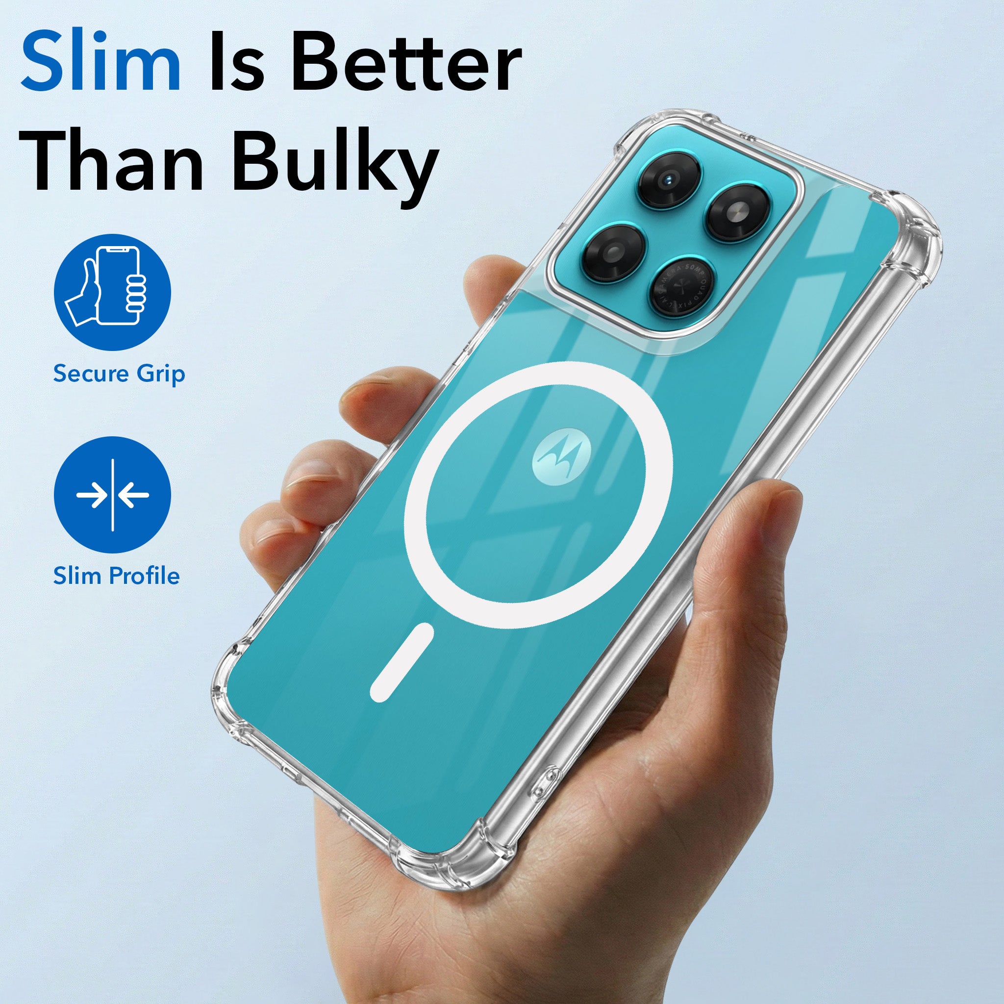 For Motorola Moto G37 Back Cover Shockproof Crystal-Clear (Magsafe Wireless Support | Drop & Camera Protection | Hard Polycarbonate)