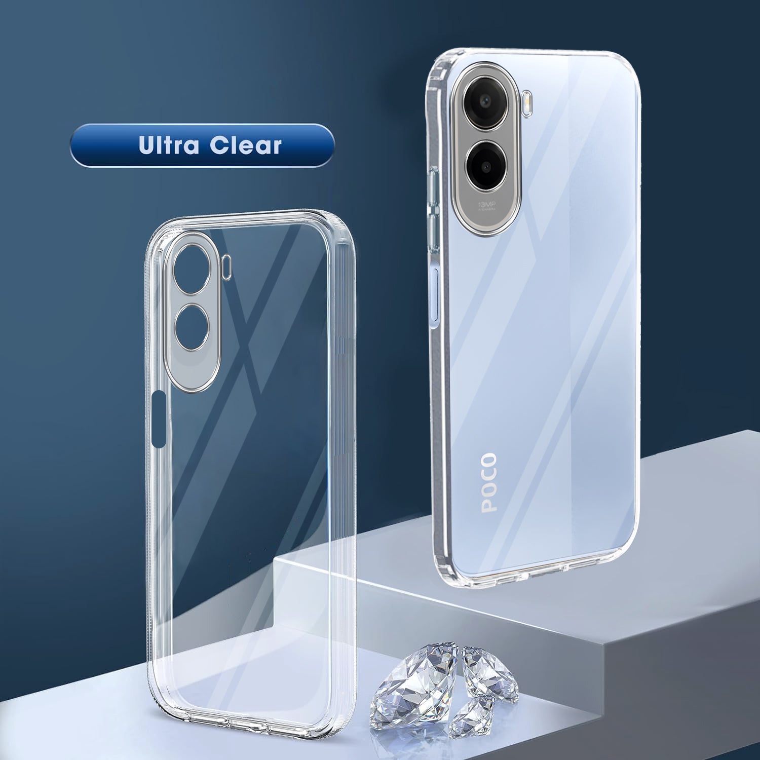 For Poco C81 5G Back Cover Case Silicone (Clear Shockproof Case with Camera Protection | Soft and Flexible | Transparent)
