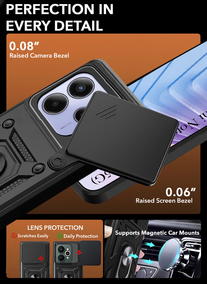 For Redmi Note 14 5G | Redmi Note 14 SE Back Cover Case (Hybrid Dual Armor Polycarbonate)
