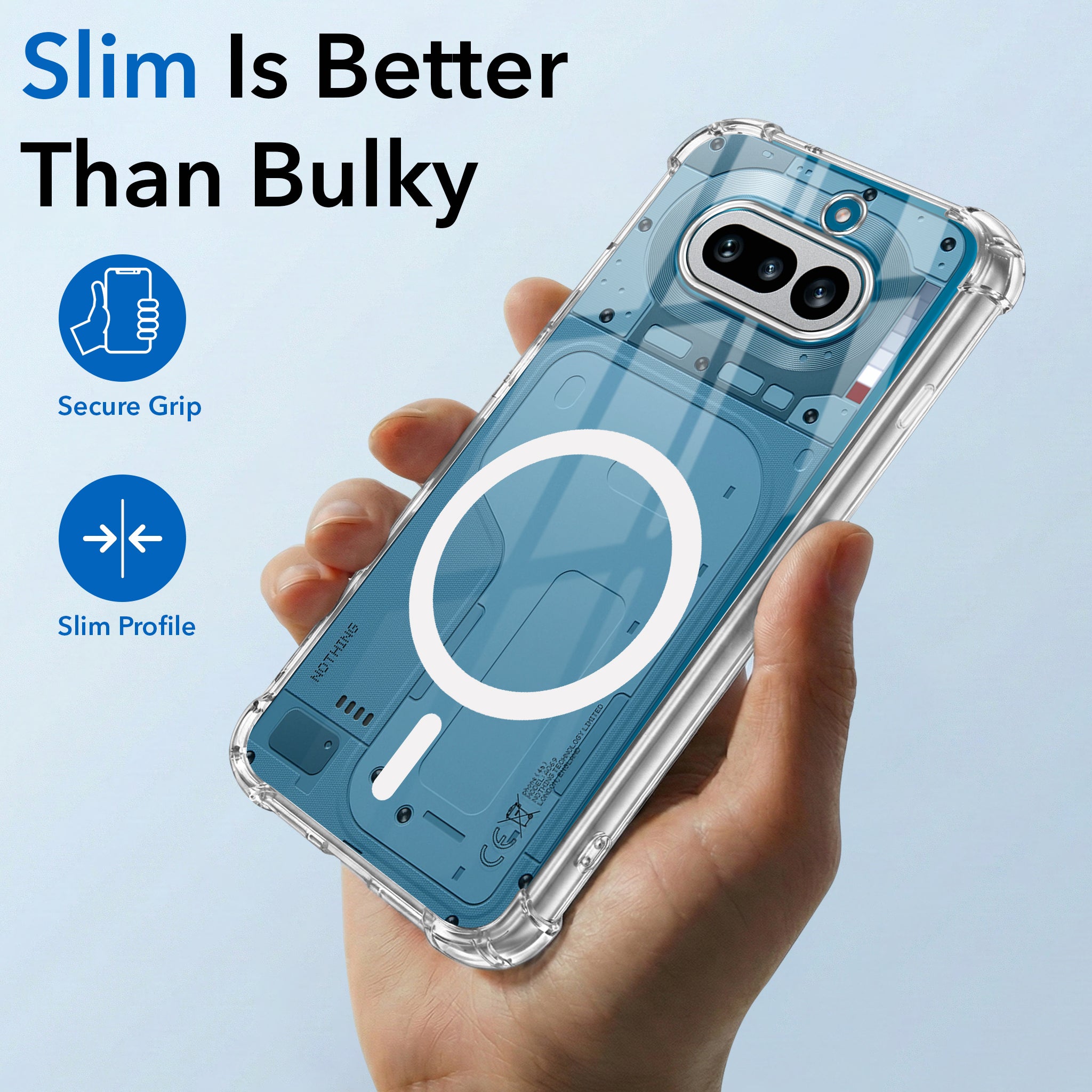 For Nothing Phone 4A 5G Back Cover Shockproof Crystal-Clear (Magsafe Wireless Support | Drop & Camera Protection | Hard Polycarbonate)