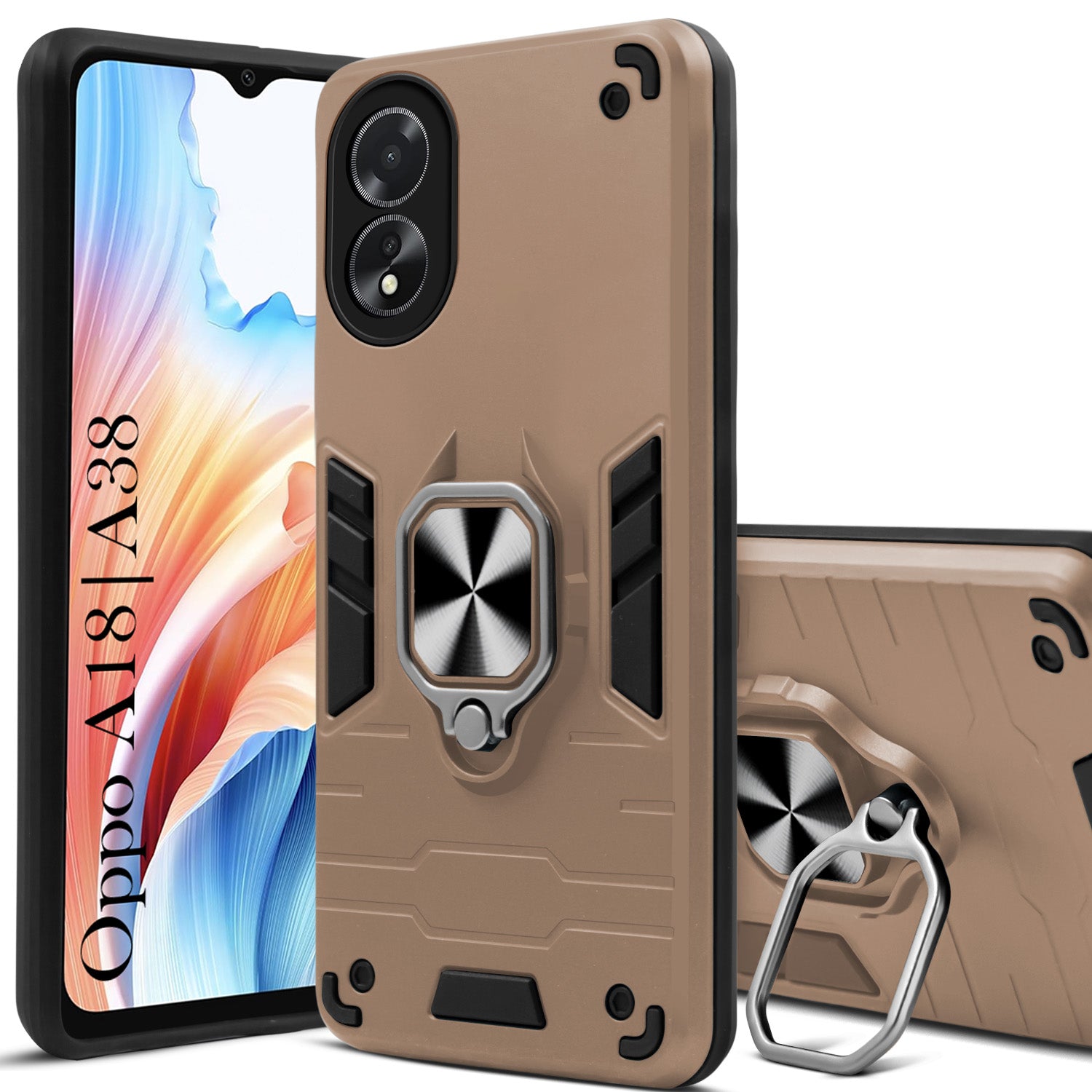 For Oppo A38 | Oppo A18 Back Cover Case (Shockproof Polycarbonate Dual Layer Hybrid Armor)