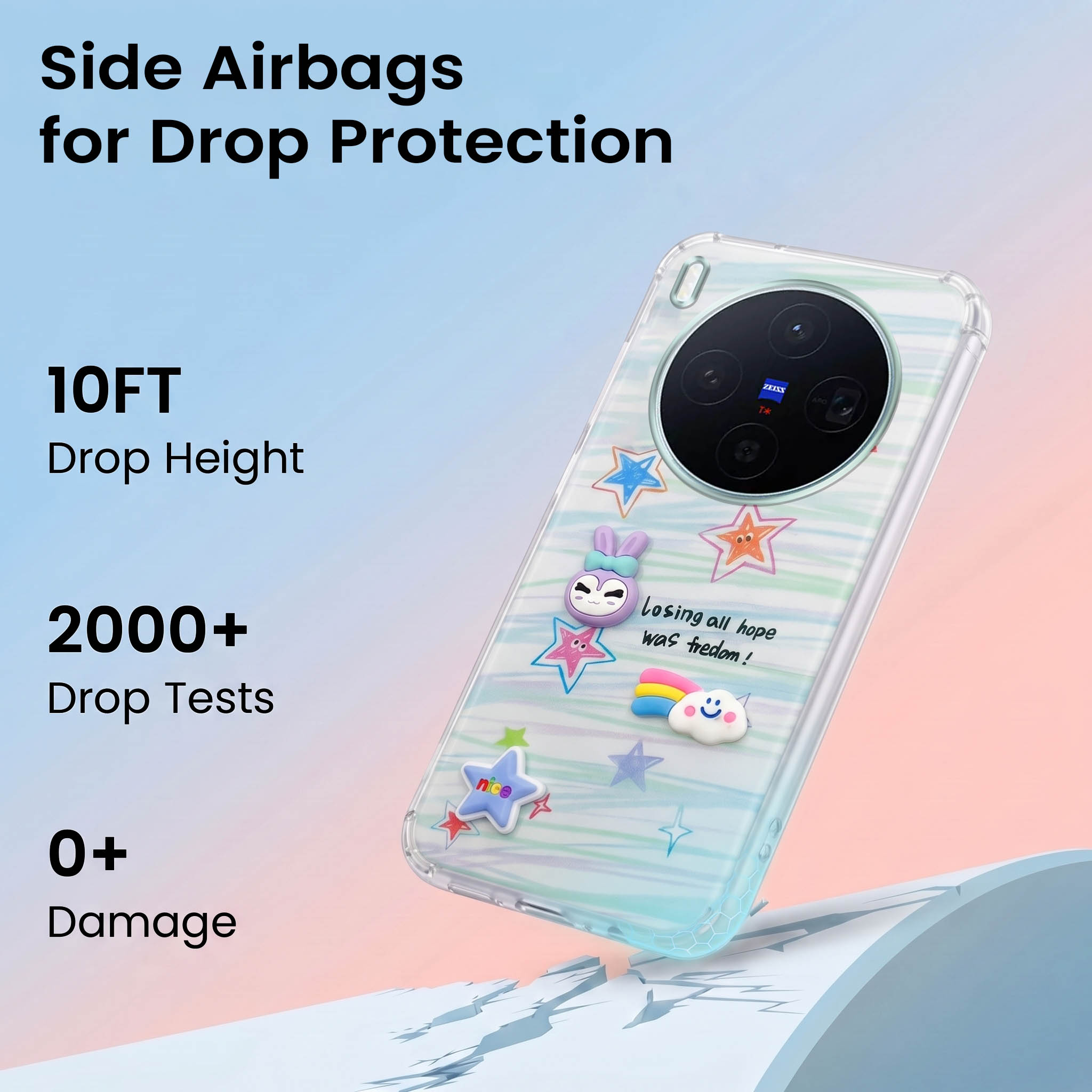 For Vivo X300 5G Back Cover Case (3D Cute Cartoons | Hard Back Side Soft | Matte Premium Finish | HD Printing)