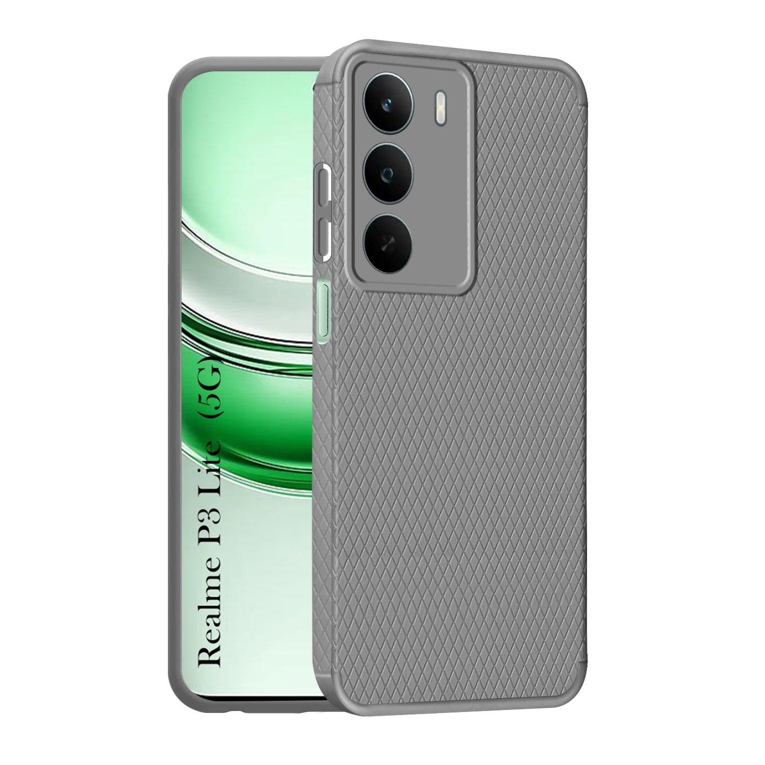 For Realme P3 Lite Back Cover Case (Camera Protection | Side Grip Texture | Soft and Flexible)