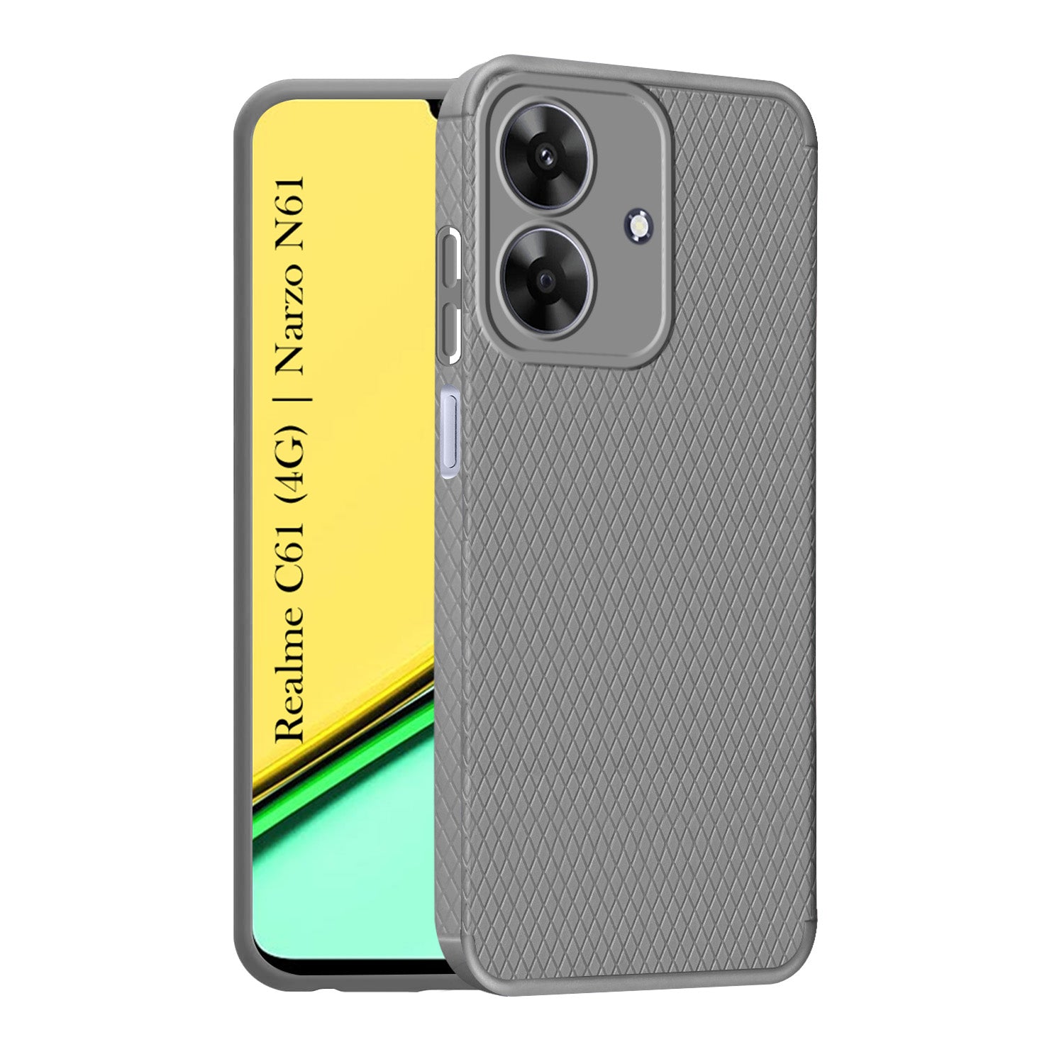 For Realme C61 | Realme Narzo N61 Back Cover Case (Liquid Silicone | Side Grip | Camera Protection)