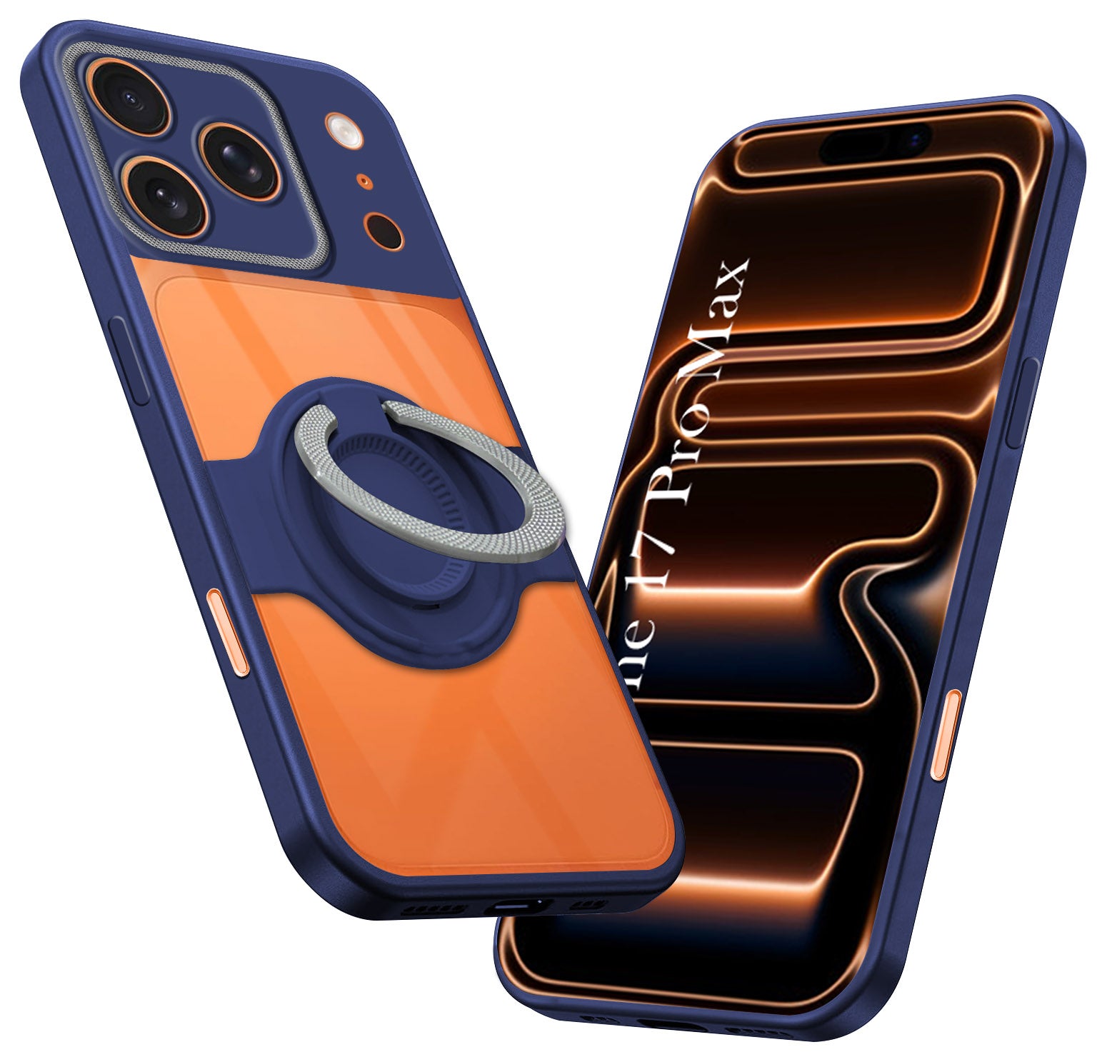 For Apple iPhone 17 Pro Max Back Cover Case with stand (Built-in Ring Holder Kickstand | Lifetime Anti Yellow | Camera Protection)