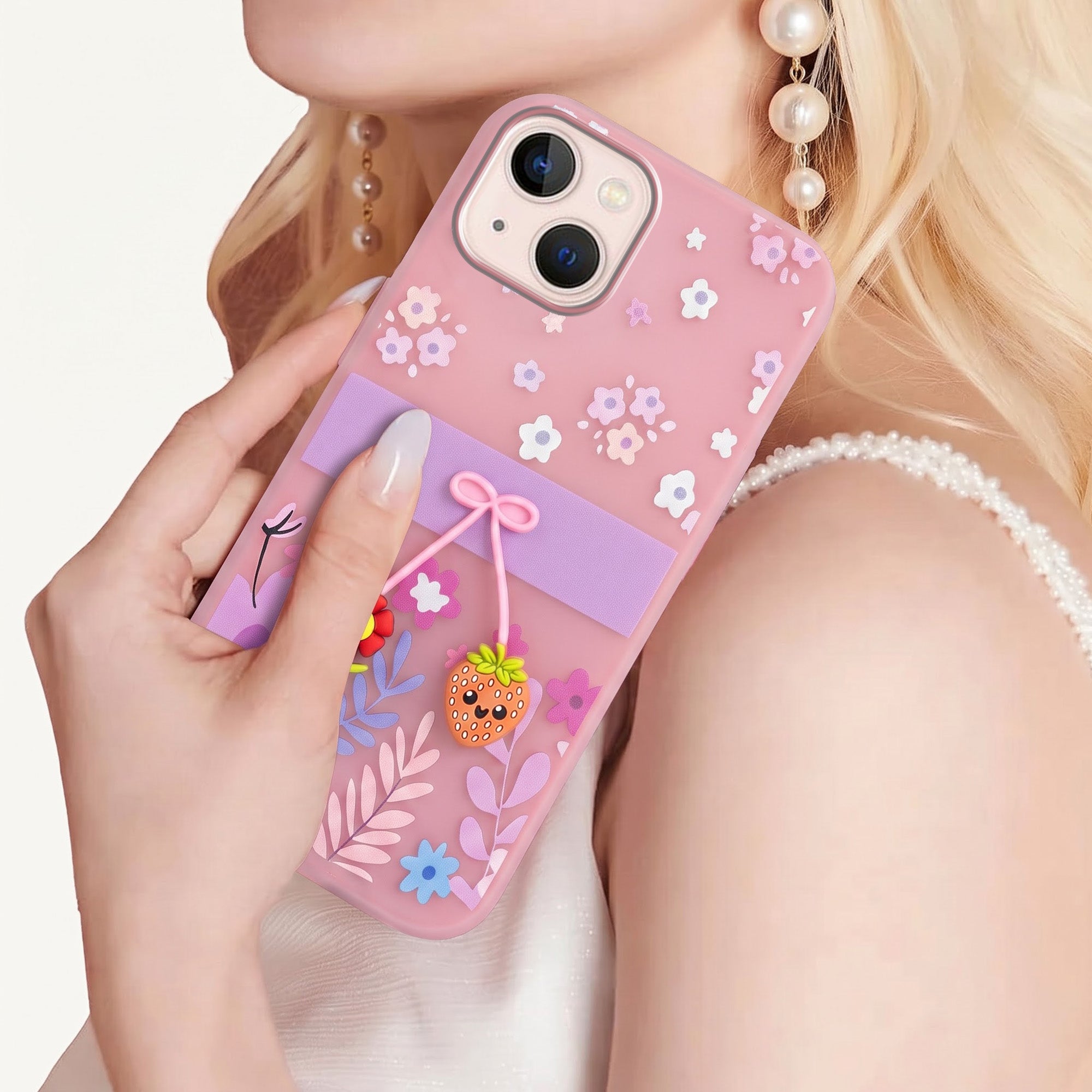 For Apple iPhone 13 Back Cover Case (3D Cute Cartoons | Hard Back Side Soft | Matte Premium Finish | HD Printing)